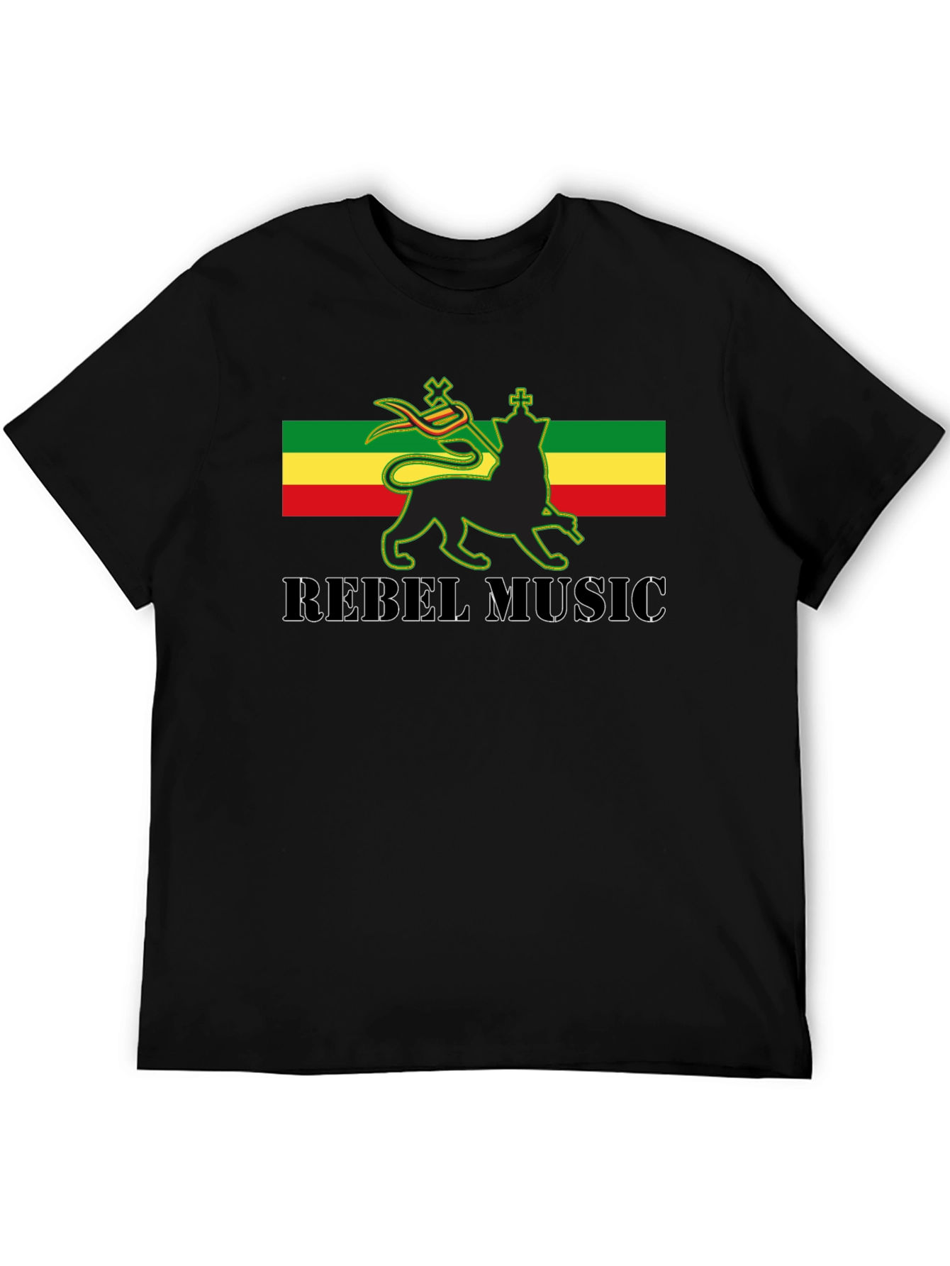 Rasta Lion Rebel Music Graphic T-Shirt