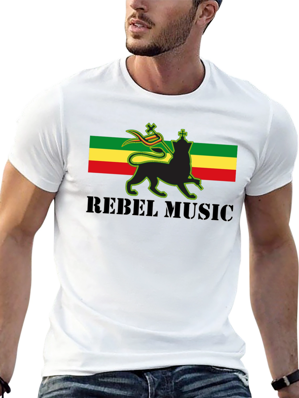 Rasta Lion Rebel Music Graphic T-Shirt