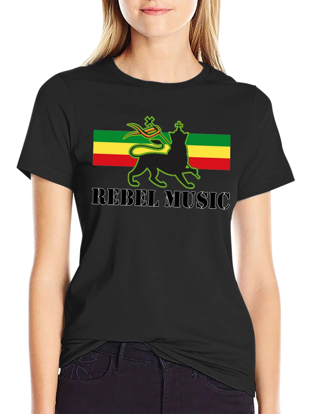 Rasta Lion Rebel Music Graphic T-Shirt
