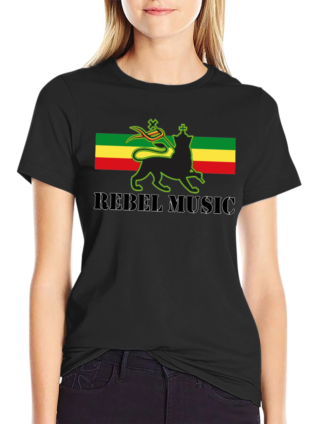 Rasta Lion Rebel Music Graphic T-Shirt