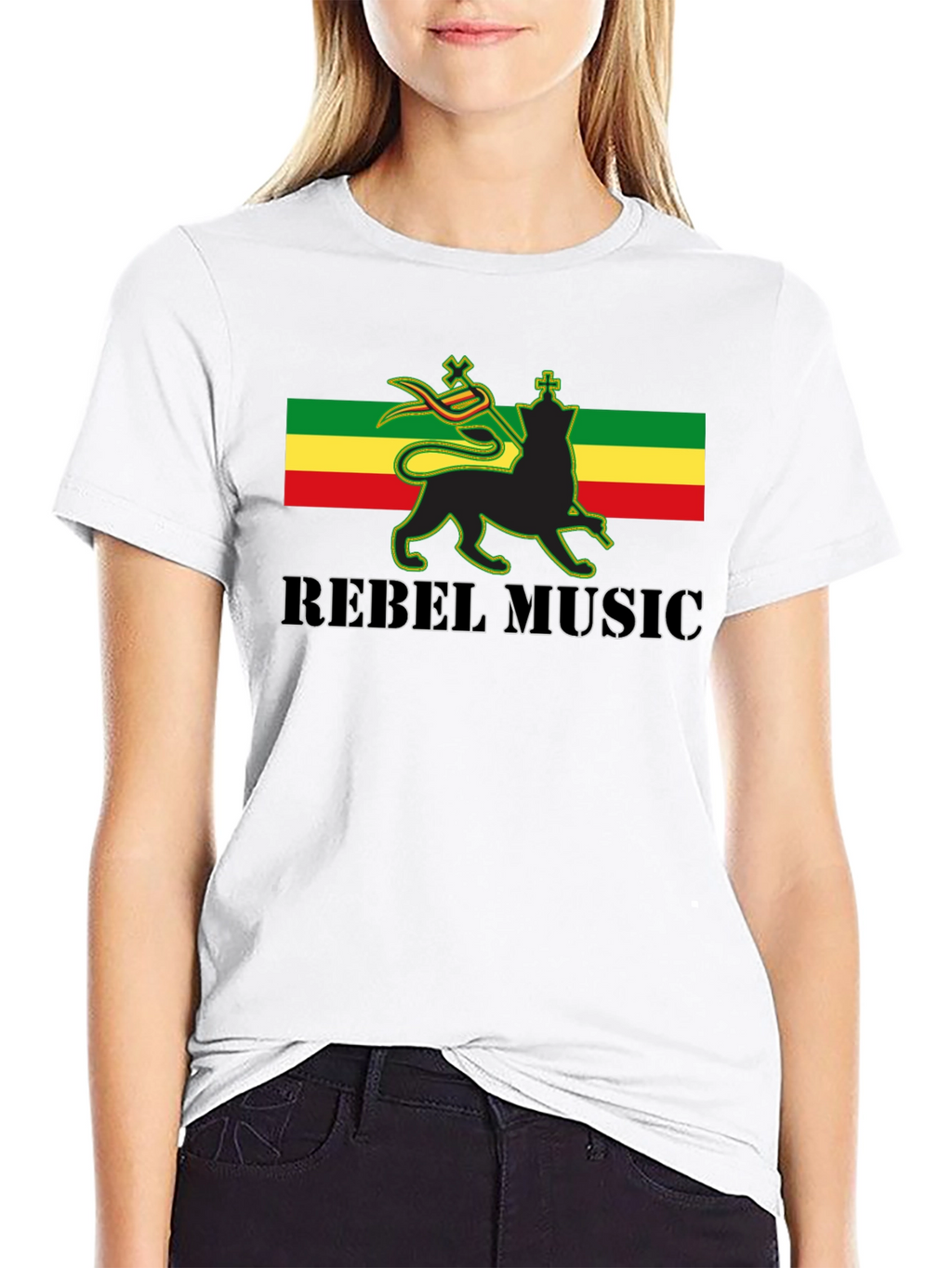 Rasta Lion Rebel Music Graphic T-Shirt