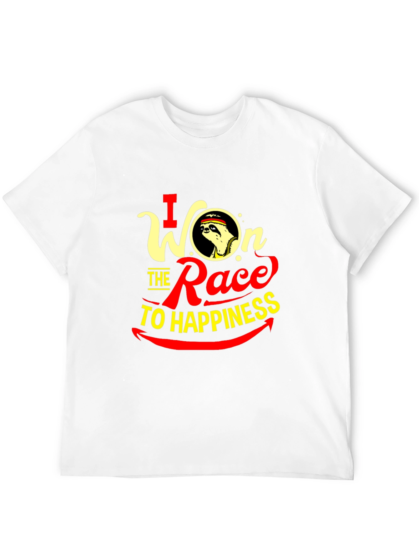 I Won the Race to Happiness Sloth Graphic T-Shirt