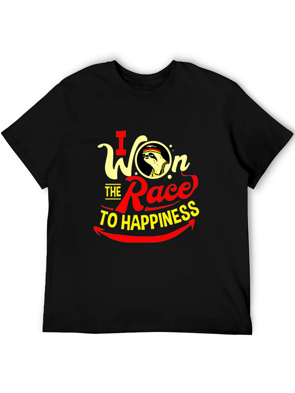 I Won the Race to Happiness Sloth Graphic T-Shirt