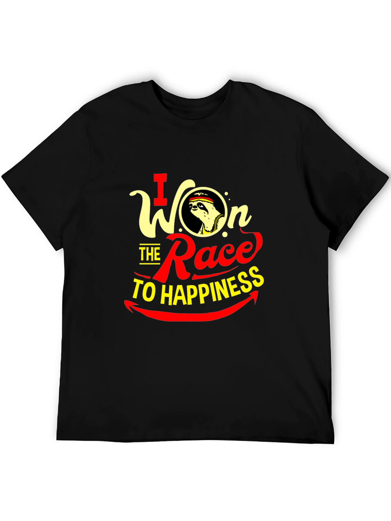 I Won the Race to Happiness Sloth Graphic T-Shirt