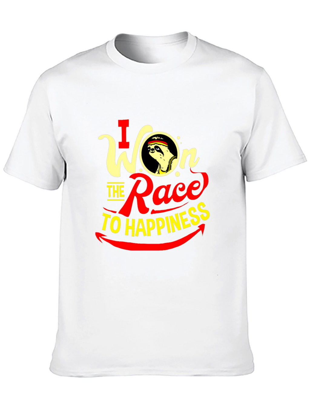 I Won the Race to Happiness Sloth Graphic T-Shirt