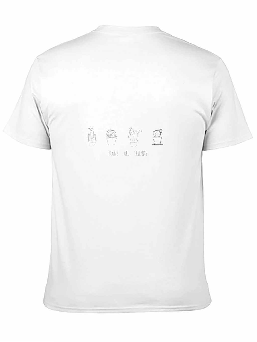 Cactus Silhouette Print Black Casual Tee