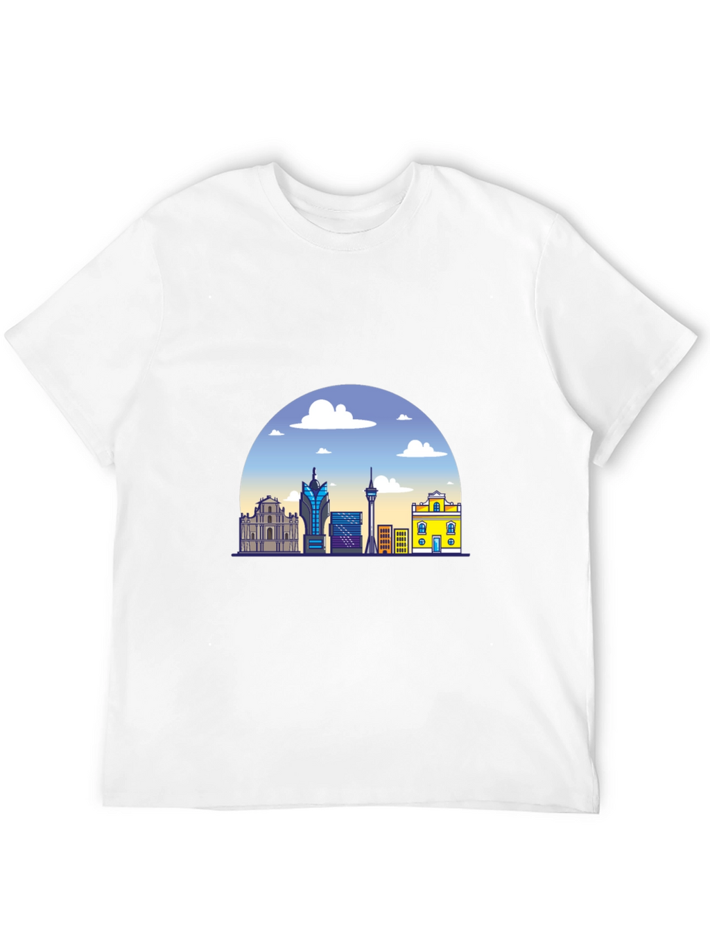 Macau Skyline Graphic Black T-Shirt