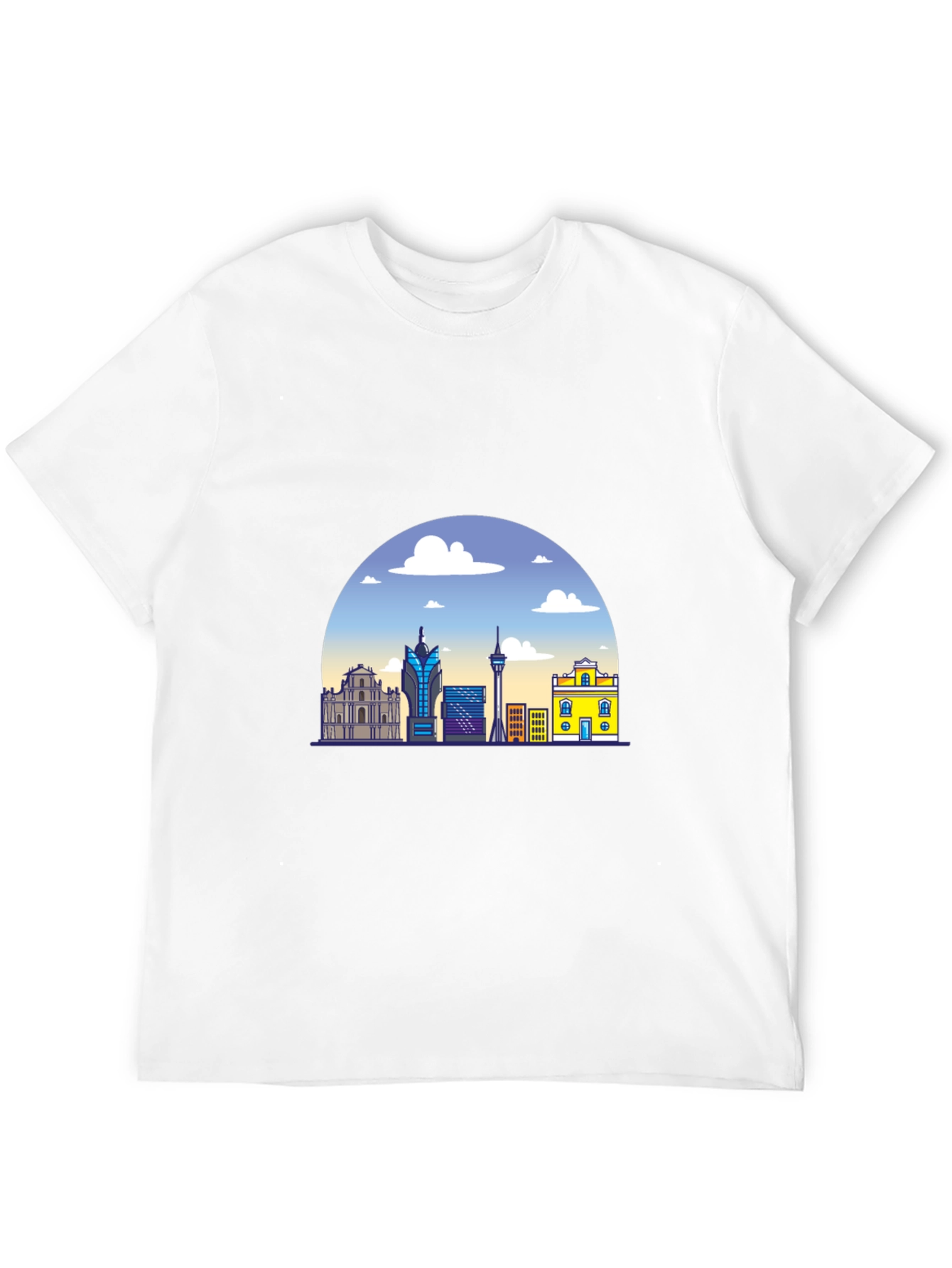 Macau Skyline Graphic Black T-Shirt