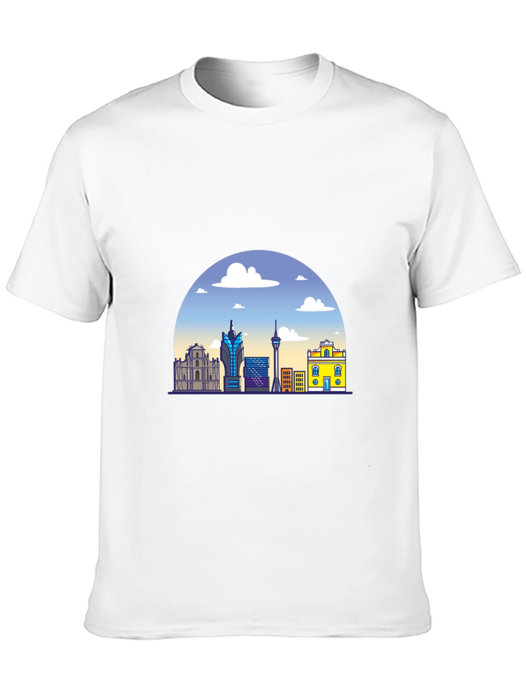 Macau Skyline Graphic Black T-Shirt