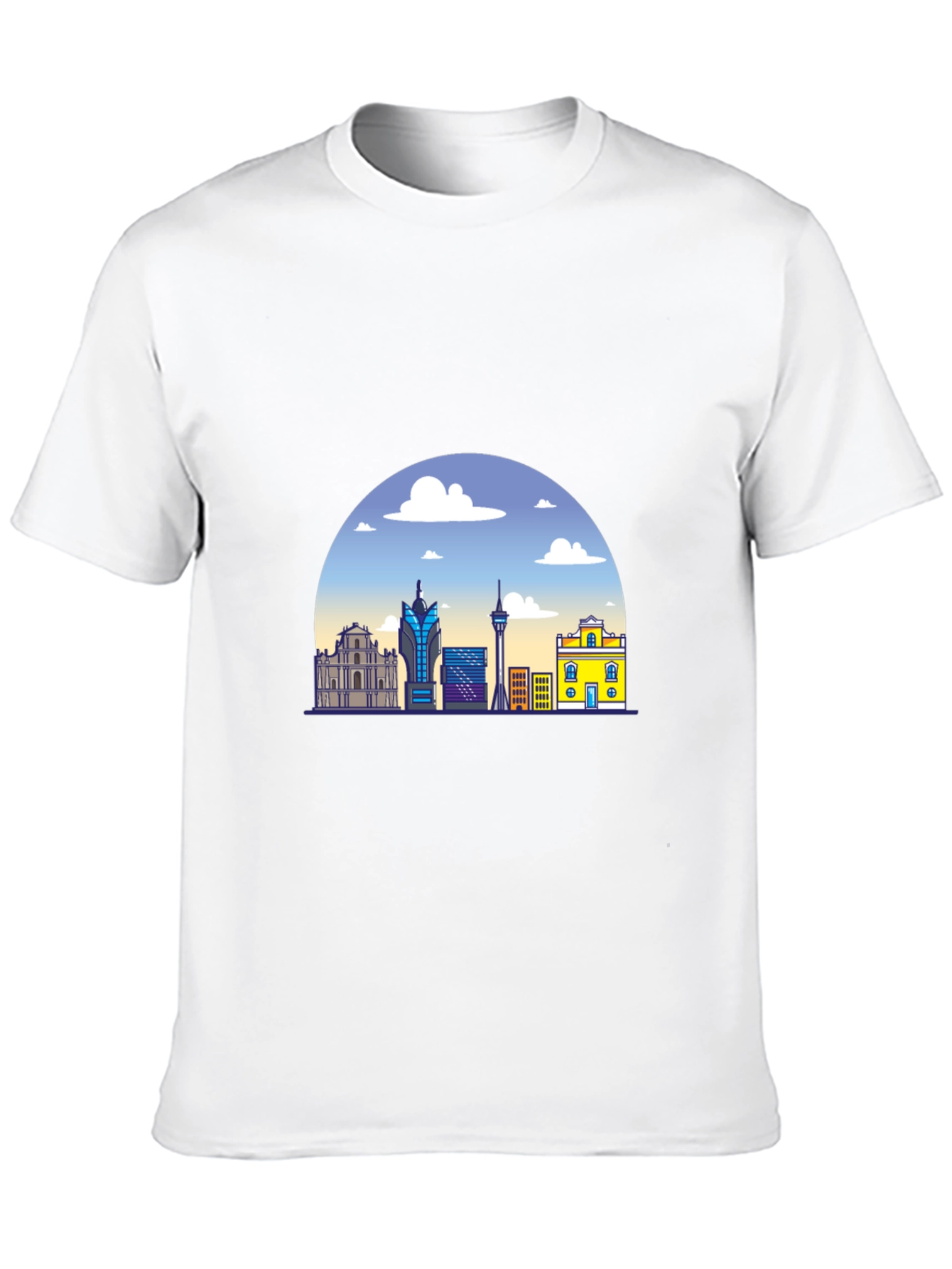Macau Skyline Graphic Black T-Shirt