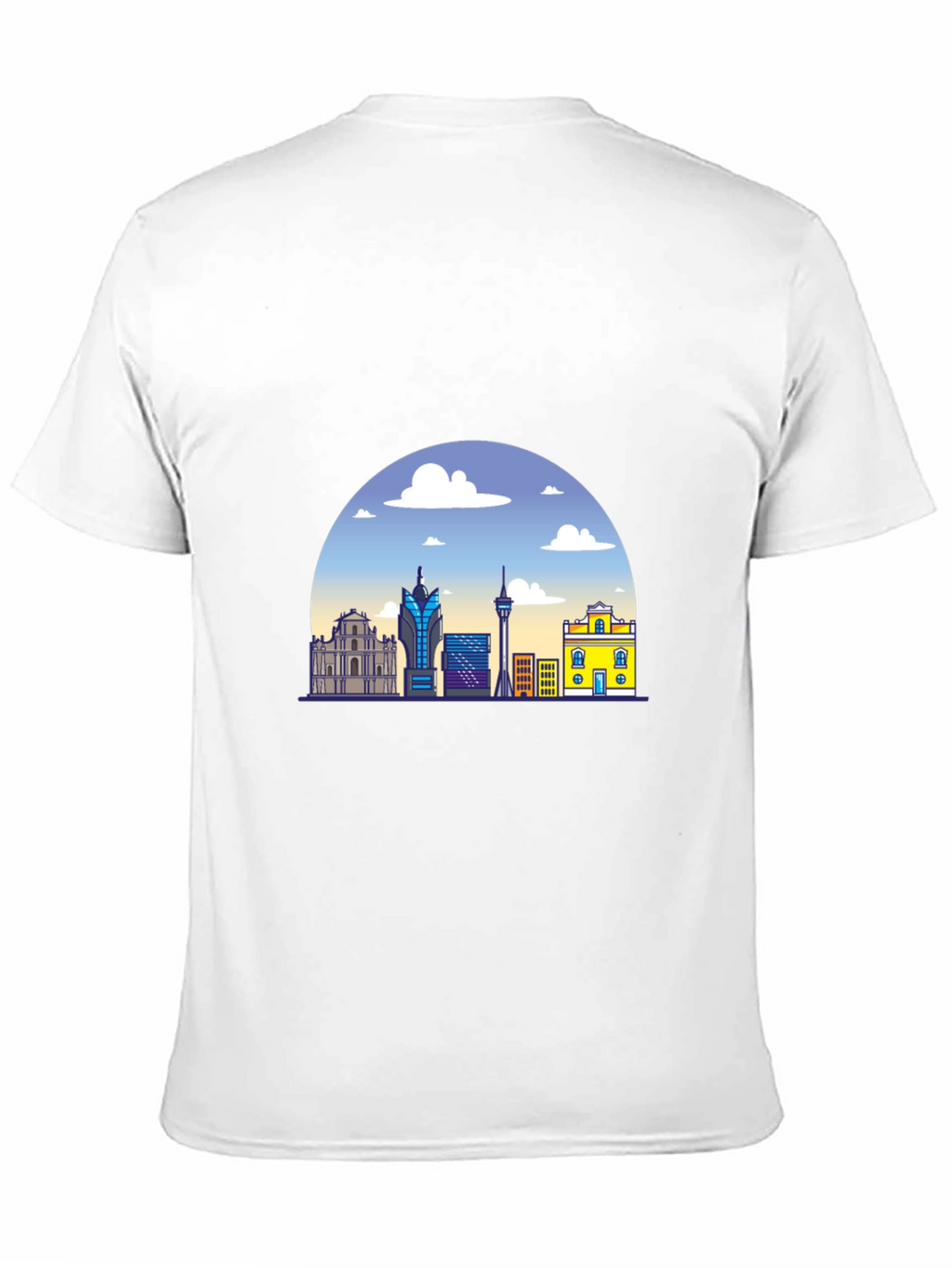 Macau Skyline Graphic Black T-Shirt