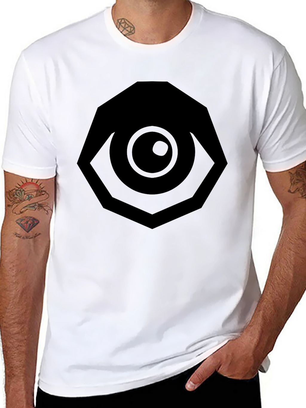 All Seeing Eye Graphic Tee - Black Cotton T-Shirt