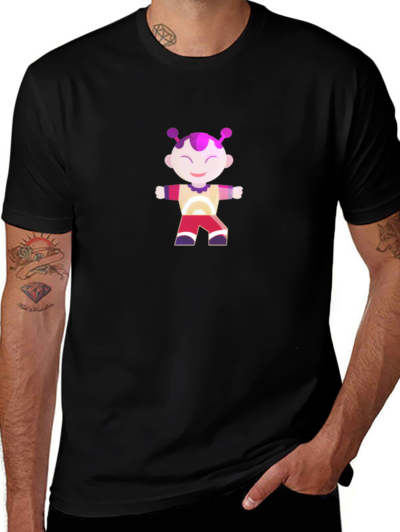 Funny Graphic T-Shirt with Cartoon Alien Design