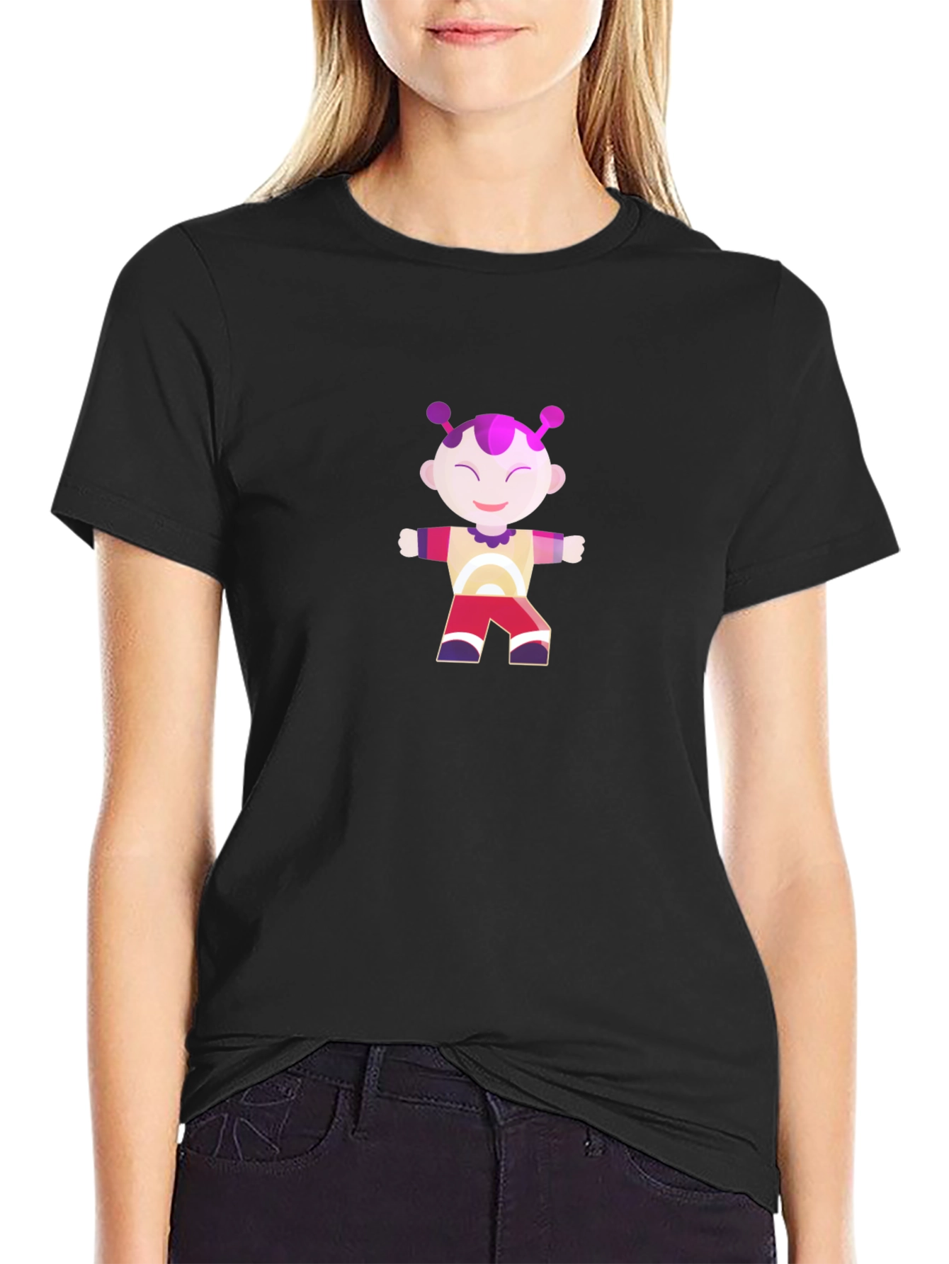 Funny Graphic T-Shirt with Cartoon Alien Design