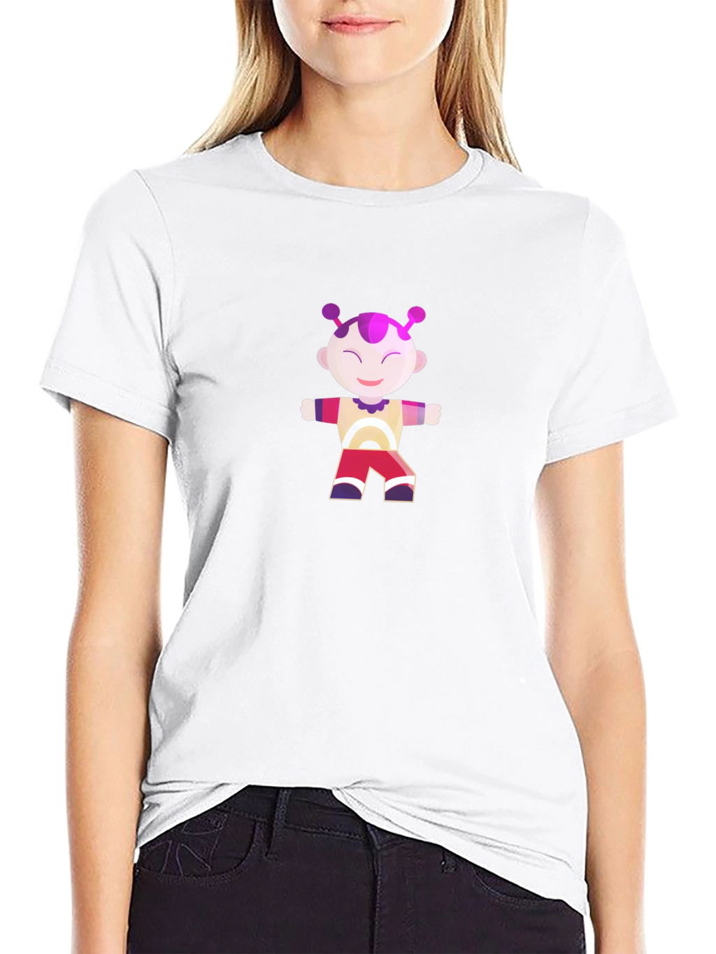 Funny Graphic T-Shirt with Cartoon Alien Design
