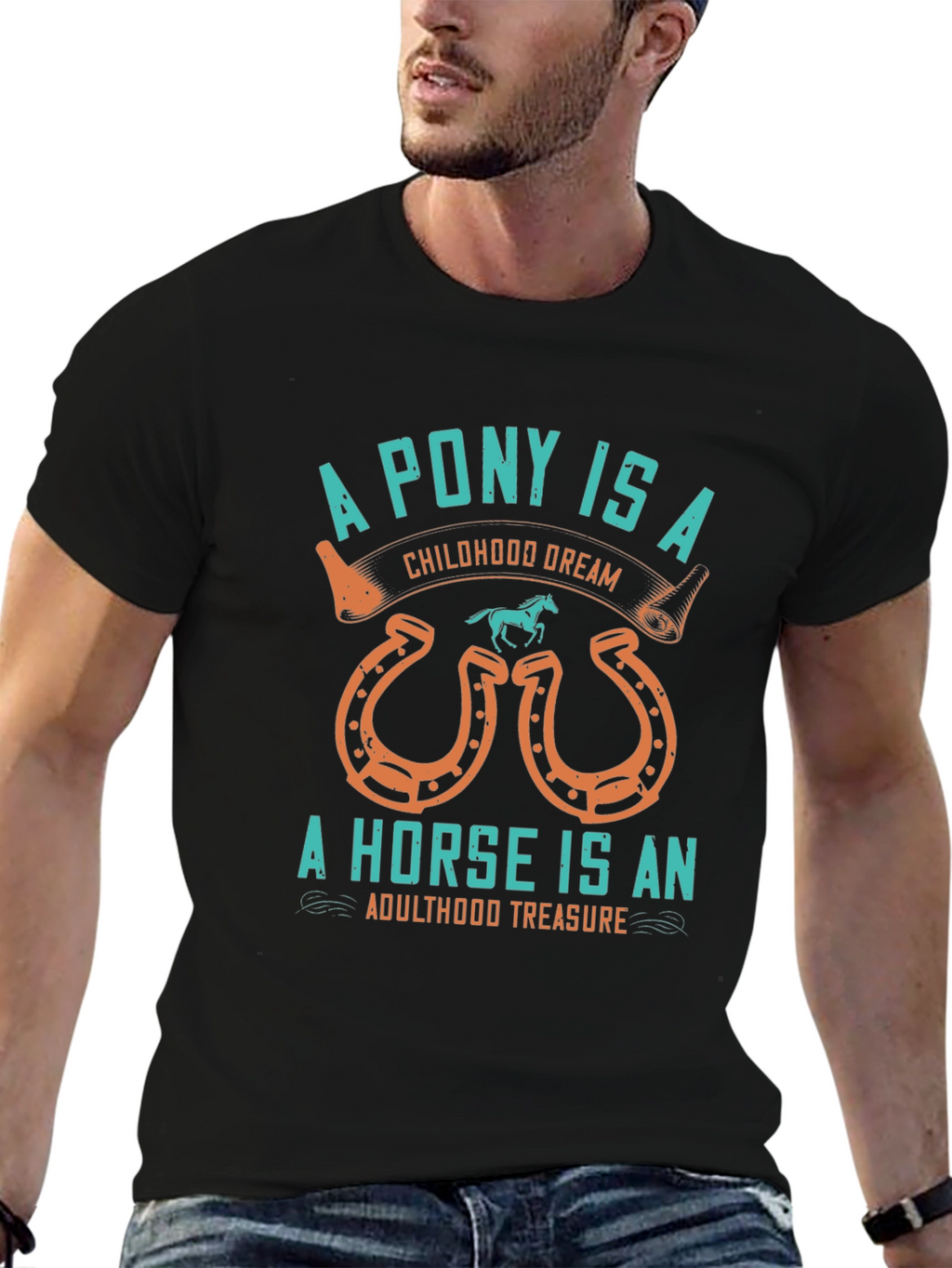 Equestrian Tee: Pony & Horse Graphic T-Shirt