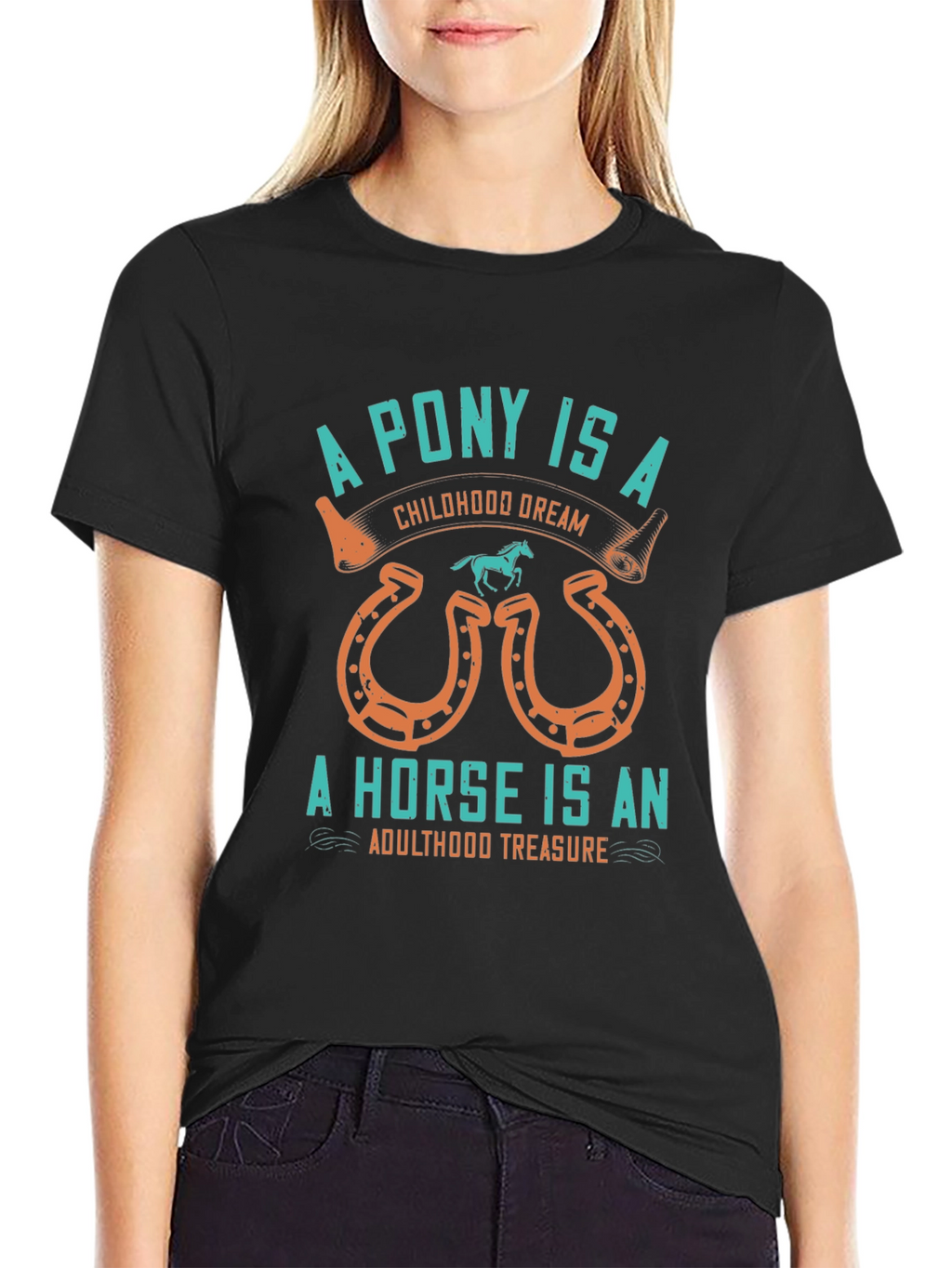 Equestrian Tee: Pony & Horse Graphic T-Shirt