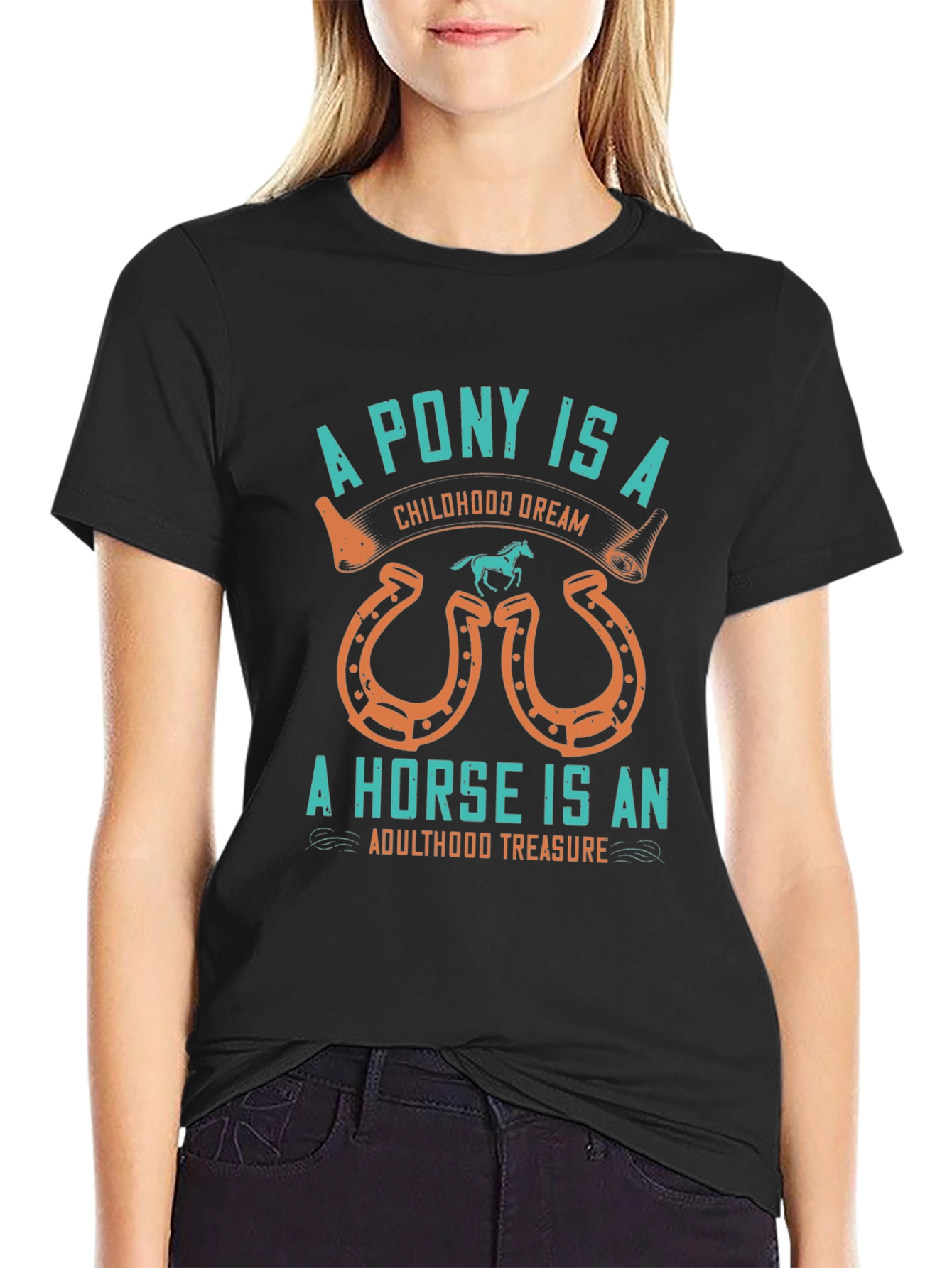 Equestrian Tee: Pony & Horse Graphic T-Shirt