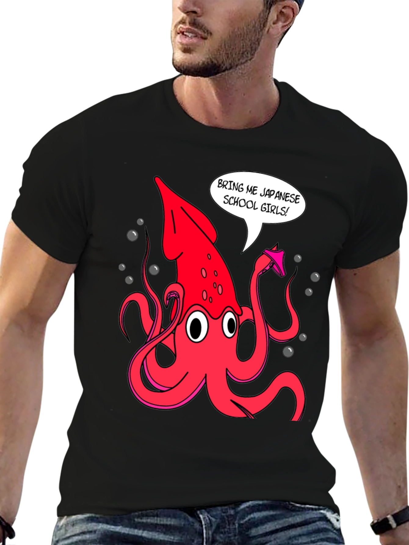 Novelty Squid Graphic T-Shirt