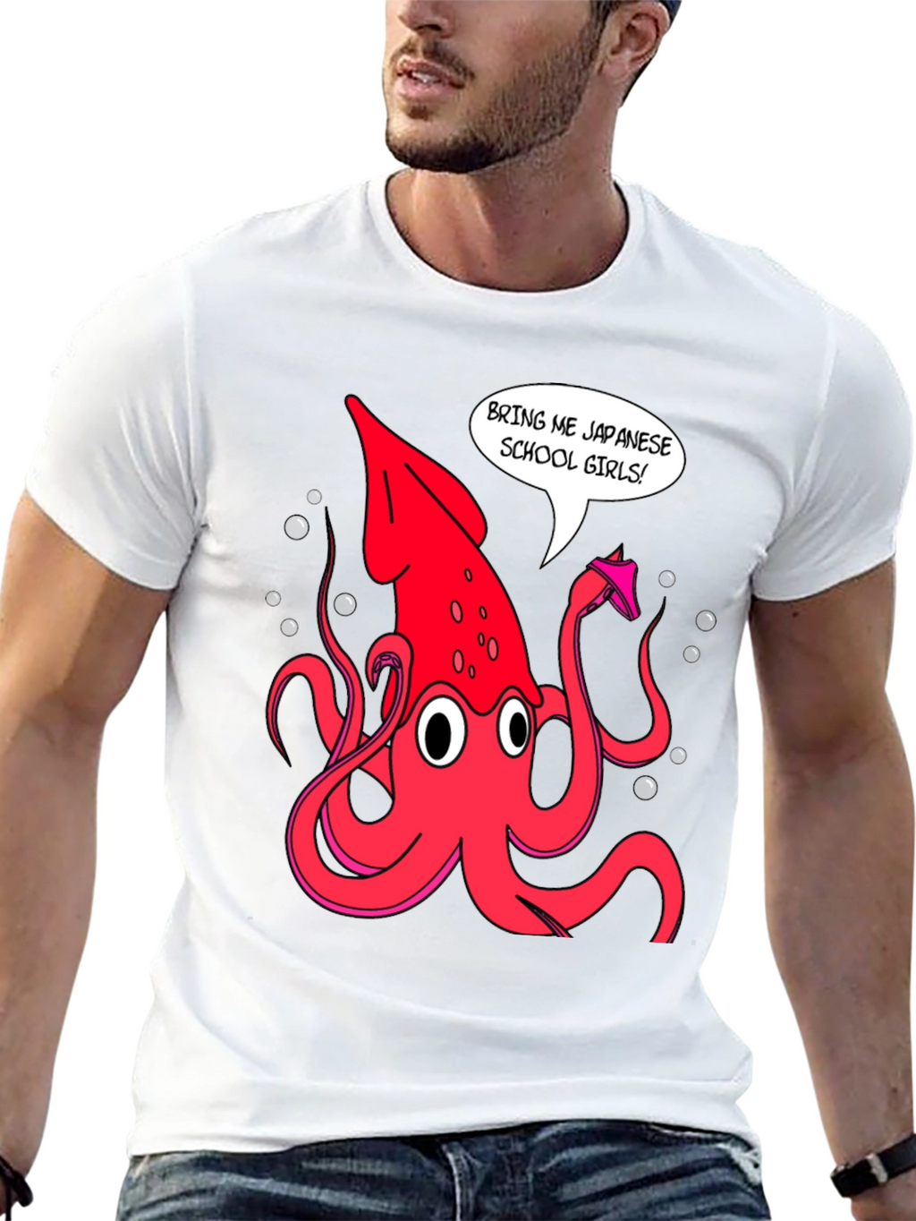 Novelty Squid Graphic T-Shirt