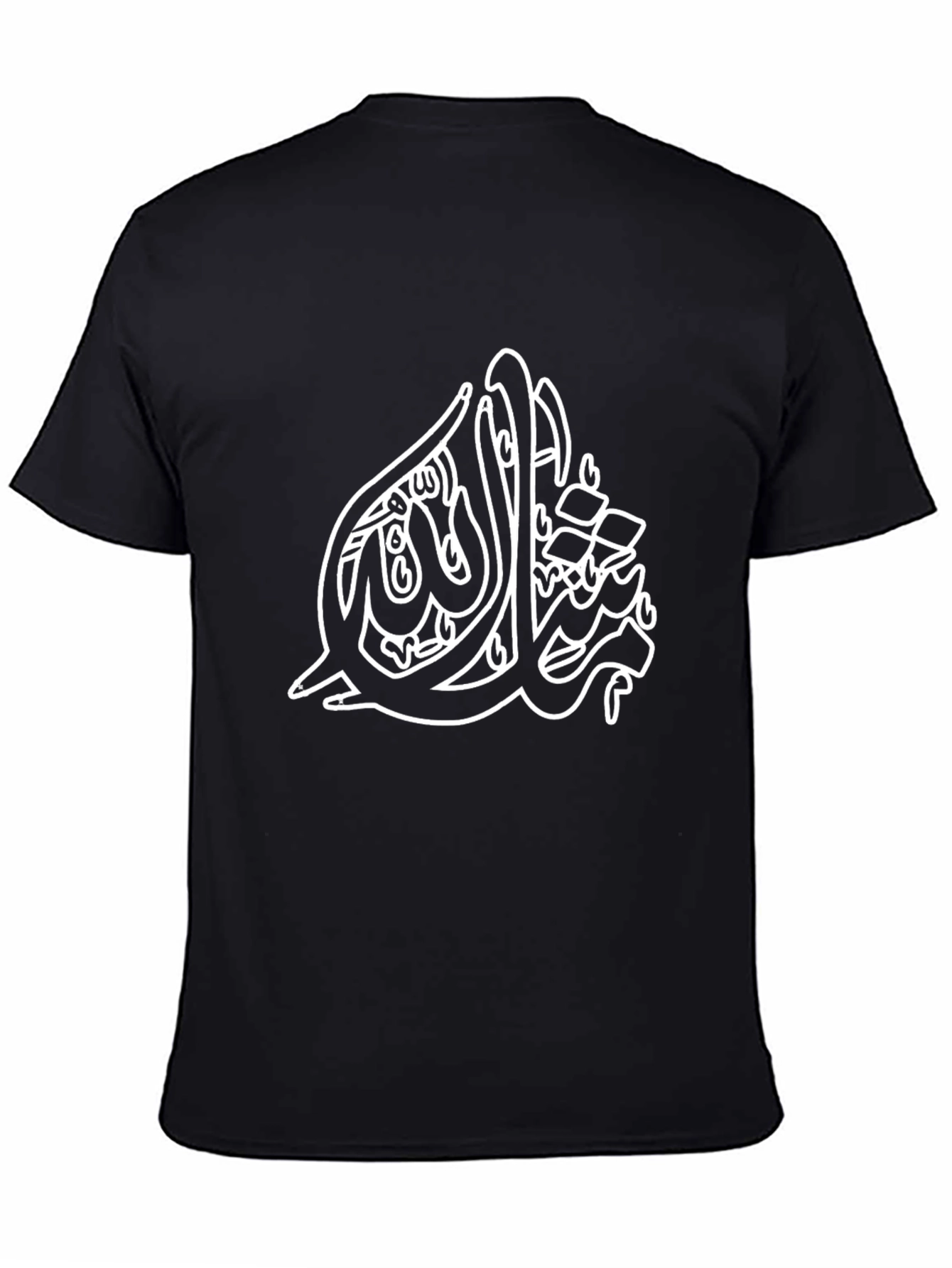 Mens Black T-Shirt with Arabic Calligraphy Design