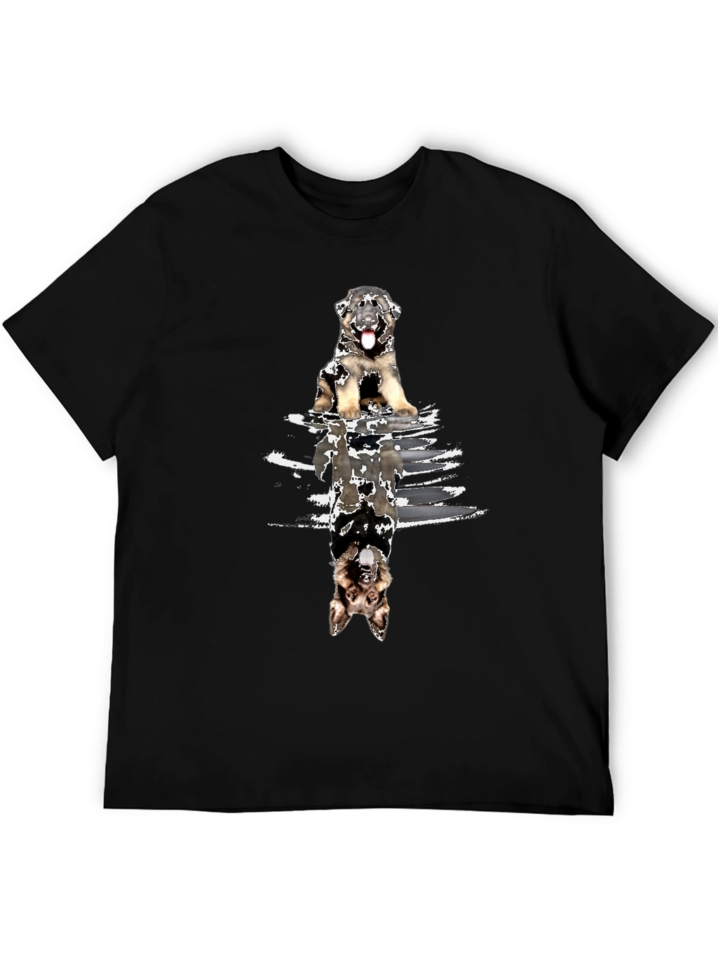 Dog Reflection Graphic Tee - Black Cotton Blend