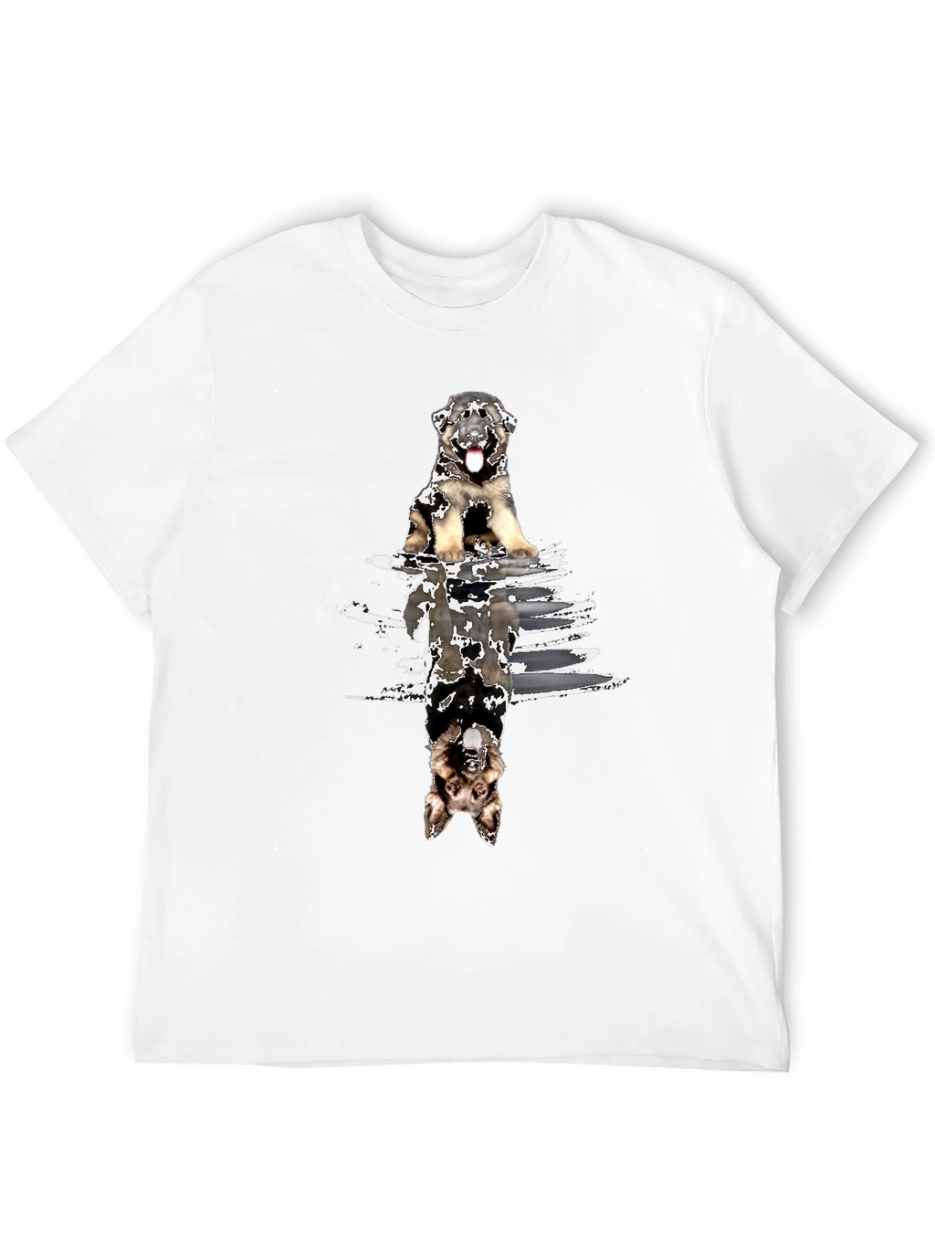 Dog Reflection Graphic Tee - Black Cotton Blend
