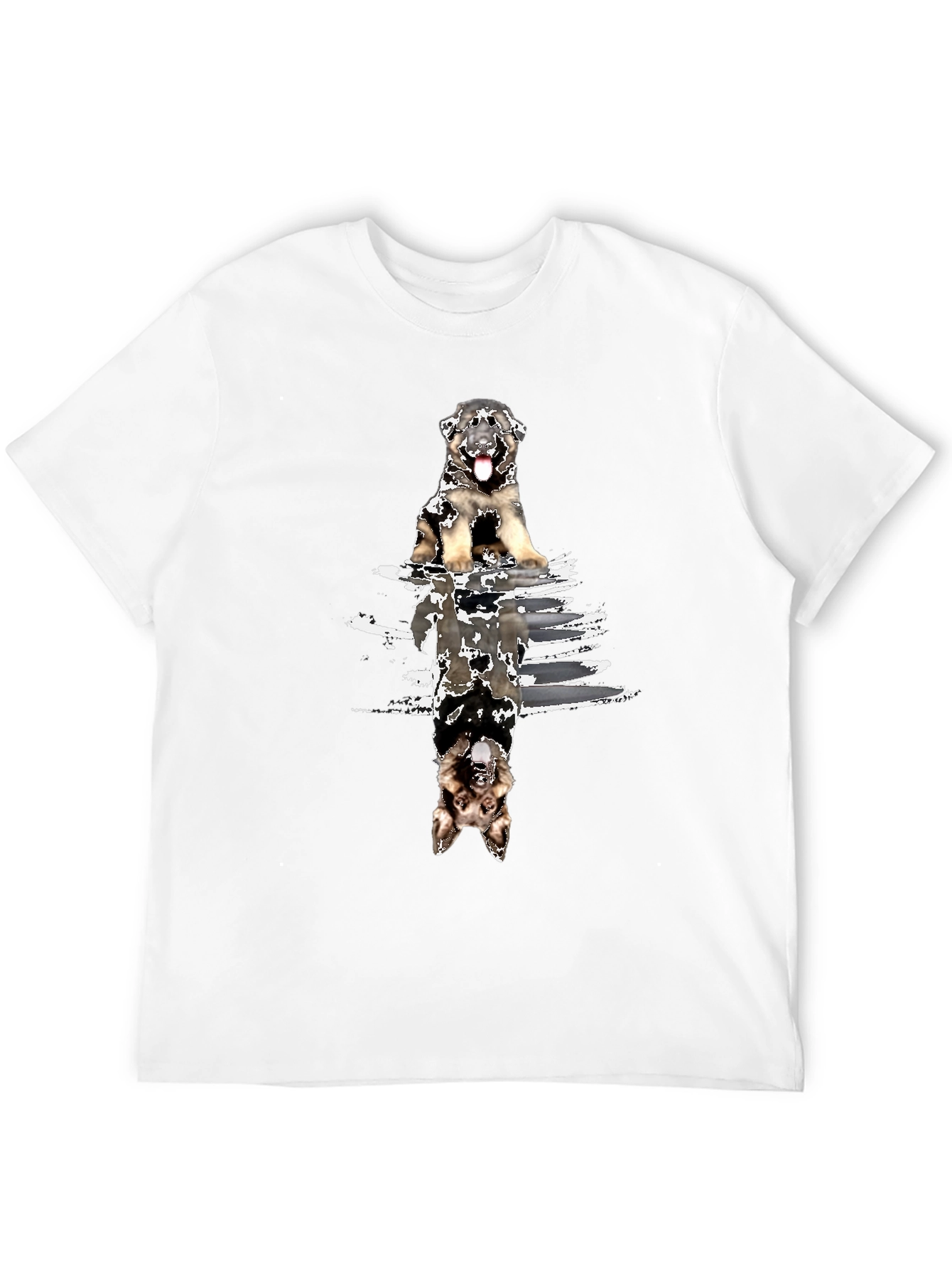 Dog Reflection Graphic Tee - Black Cotton Blend