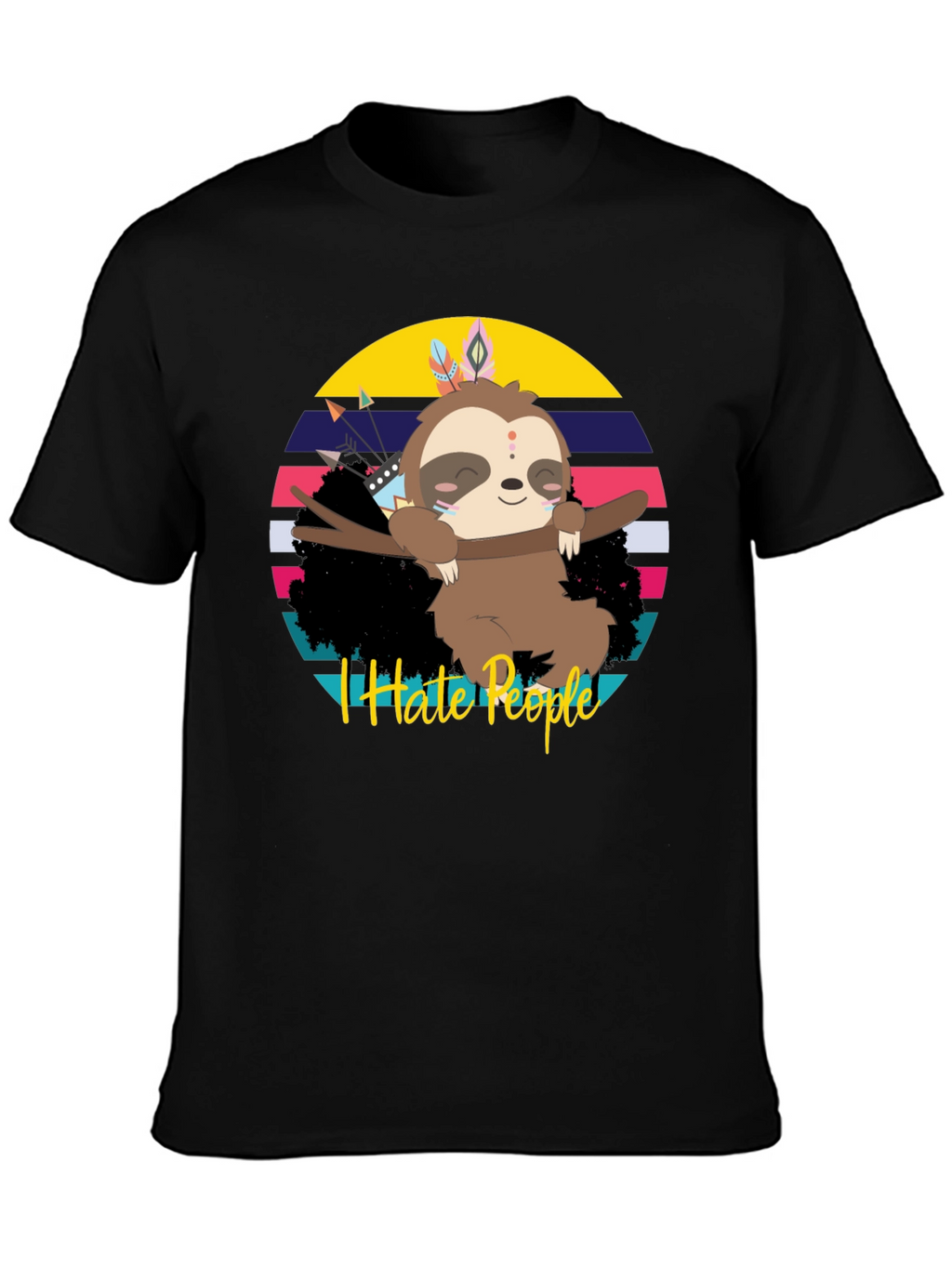 I Hate People Sloth Graphic Tee