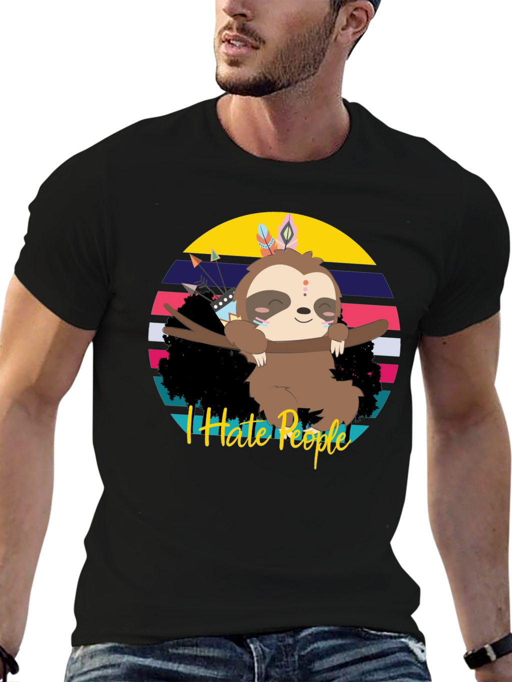 I Hate People Sloth Graphic Tee