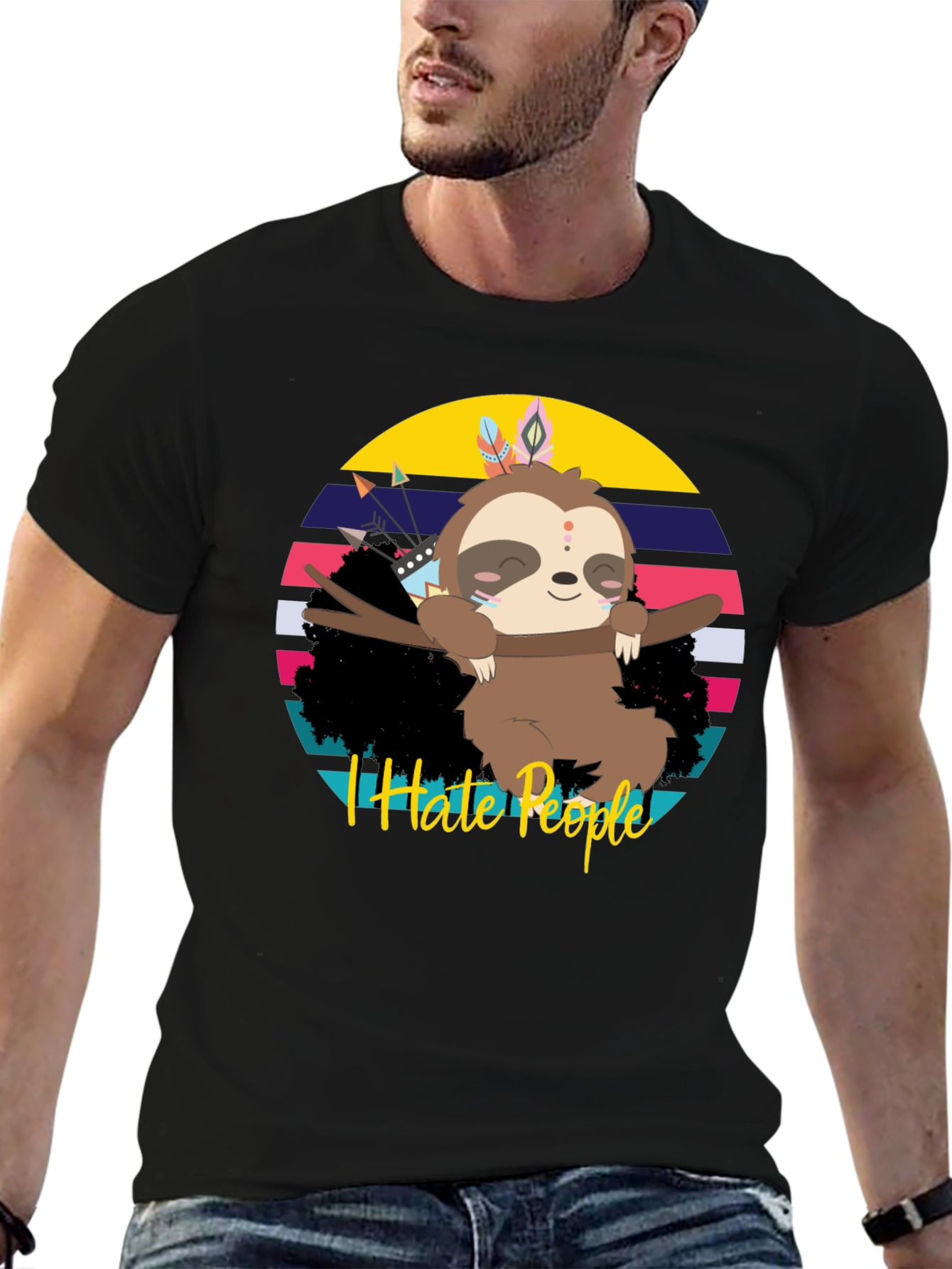 I Hate People Sloth Graphic Tee