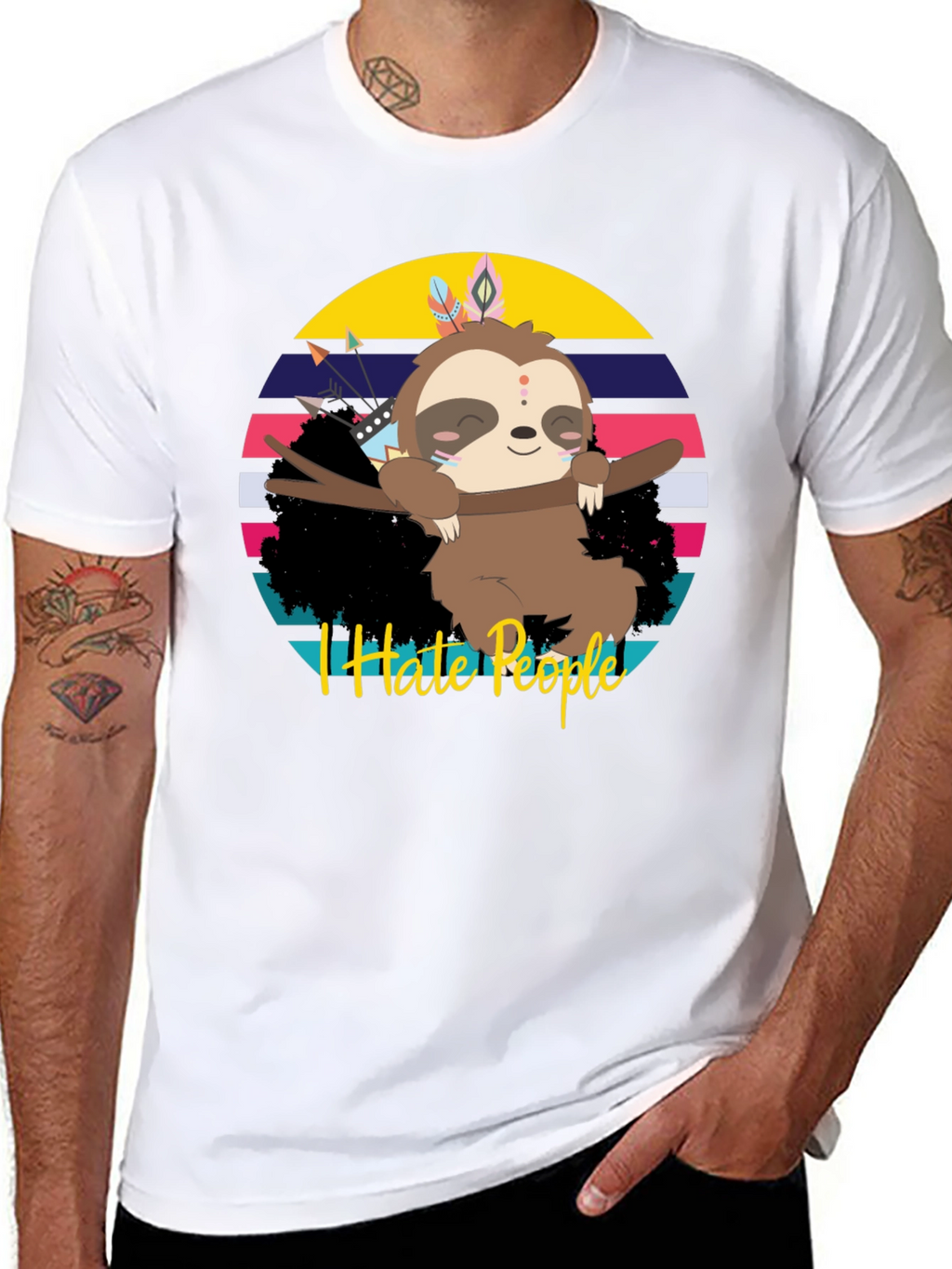 I Hate People Sloth Graphic Tee