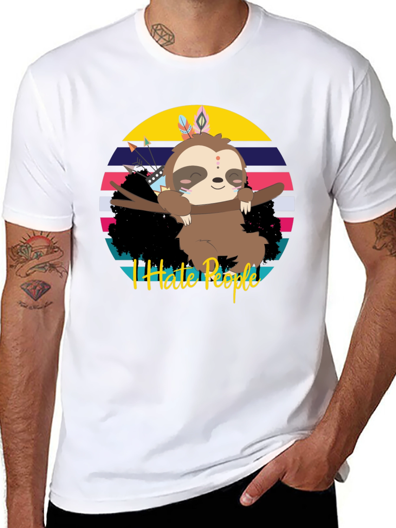I Hate People Sloth Graphic Tee
