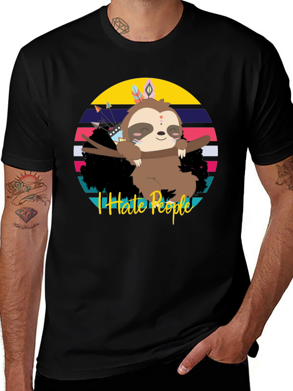 I Hate People Sloth Graphic Tee