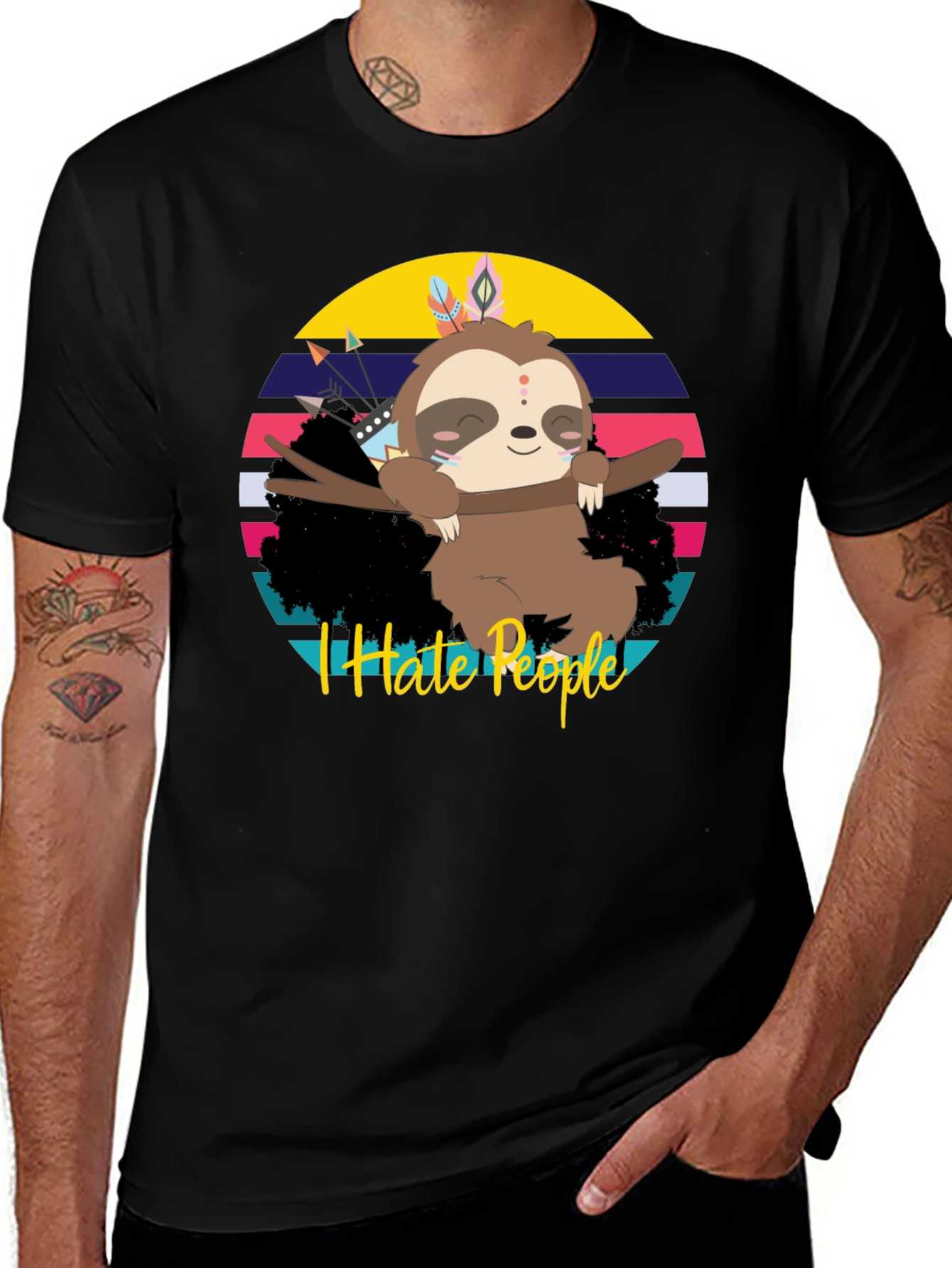 I Hate People Sloth Graphic Tee