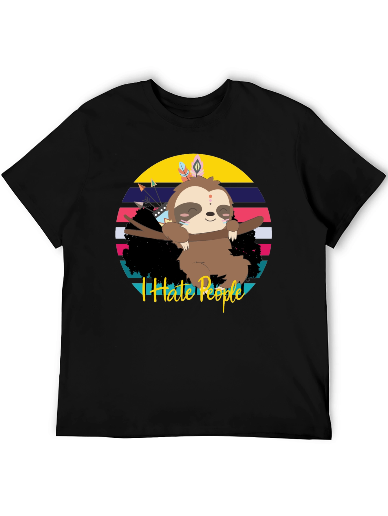 I Hate People Sloth Graphic Tee