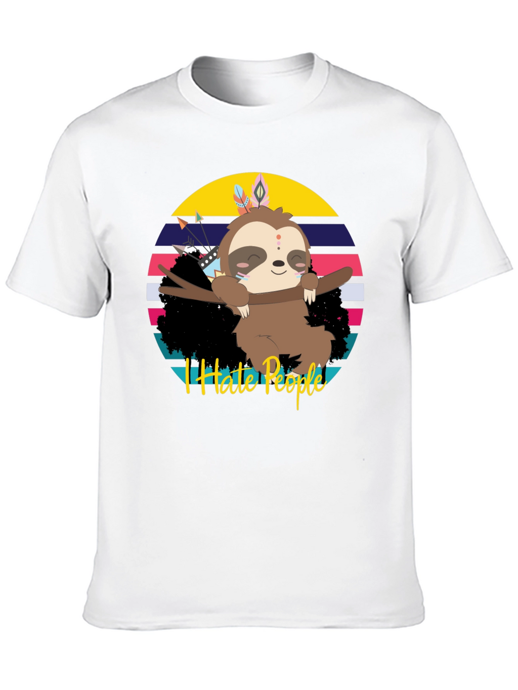 I Hate People Sloth Graphic Tee