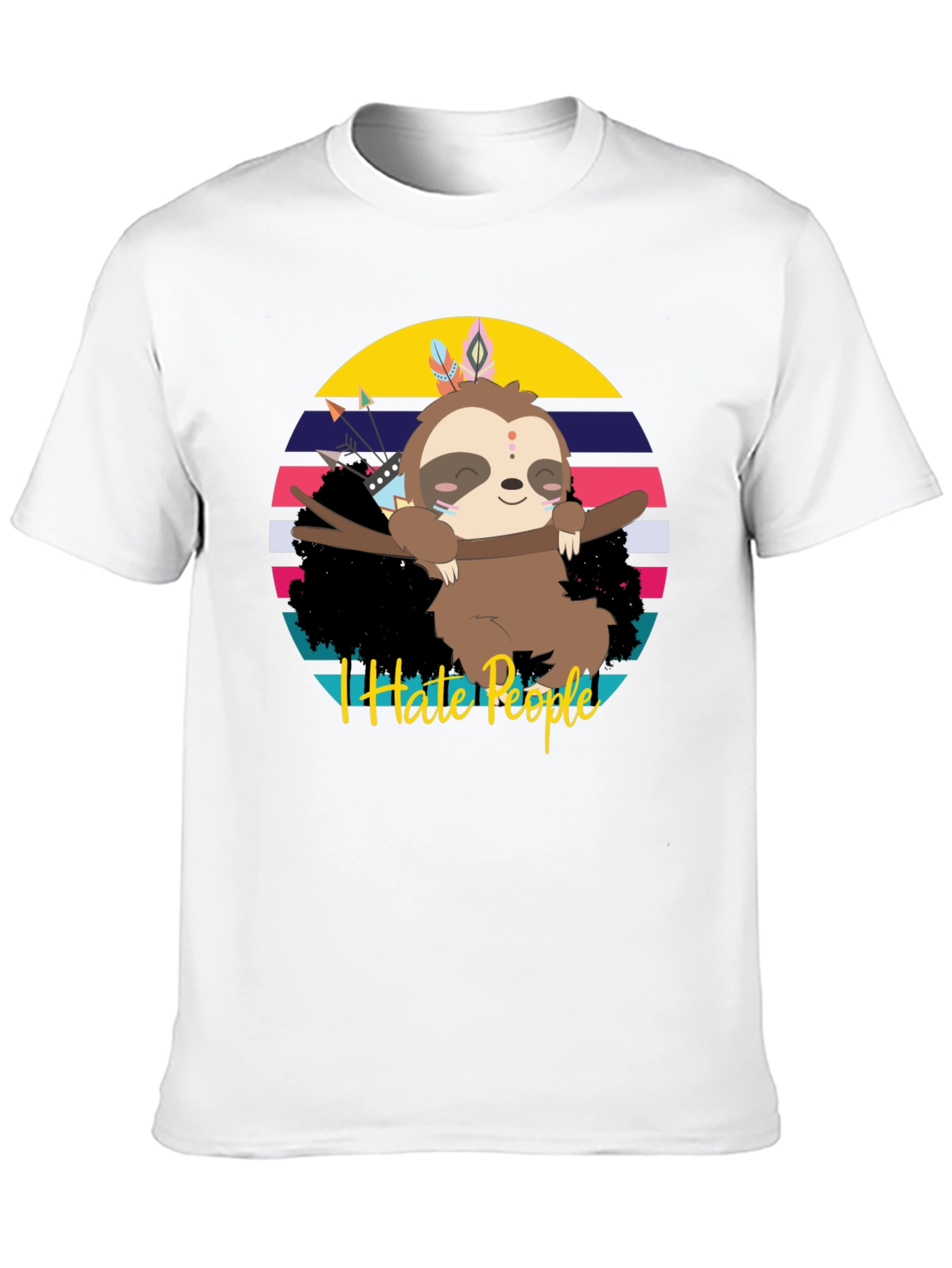 I Hate People Sloth Graphic Tee