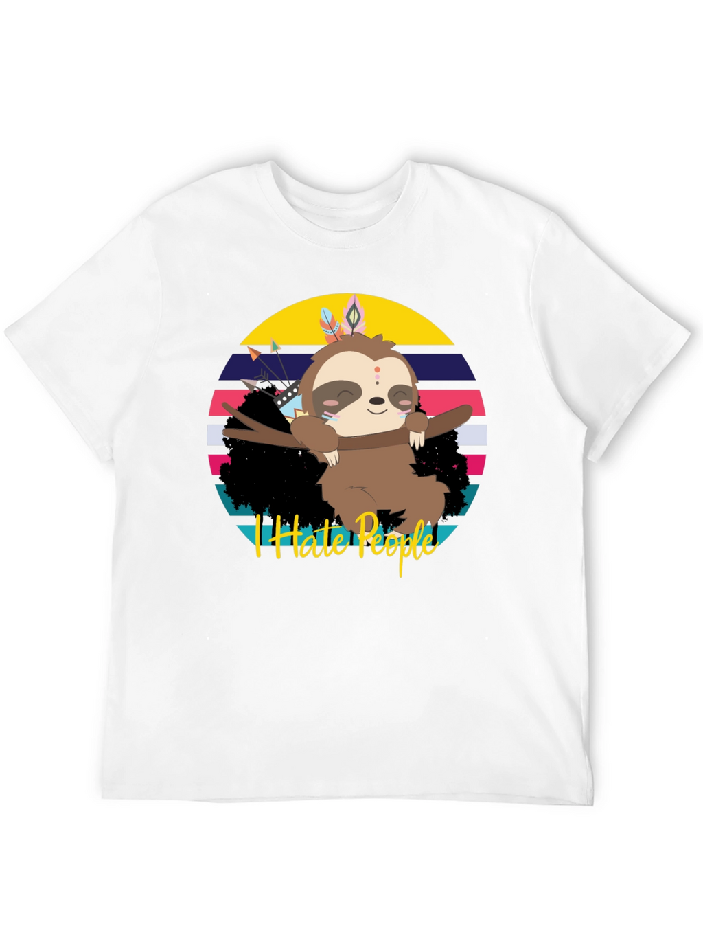 I Hate People Sloth Graphic Tee