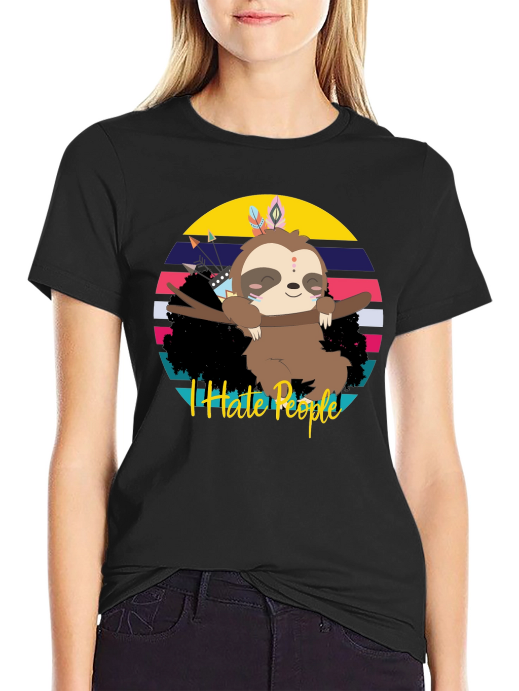 I Hate People Sloth Graphic Tee