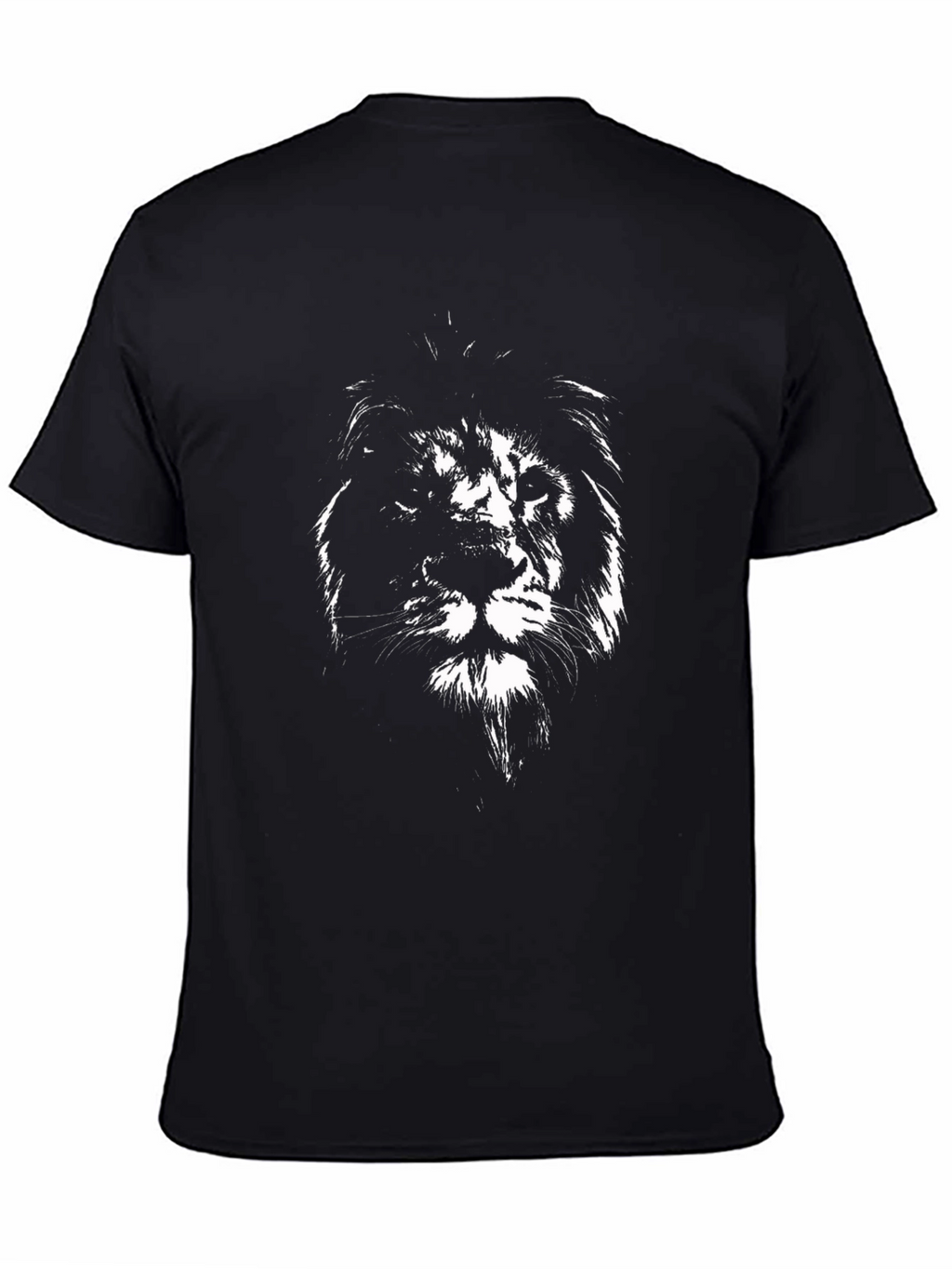 Black T-Shirt with Lion Graphic