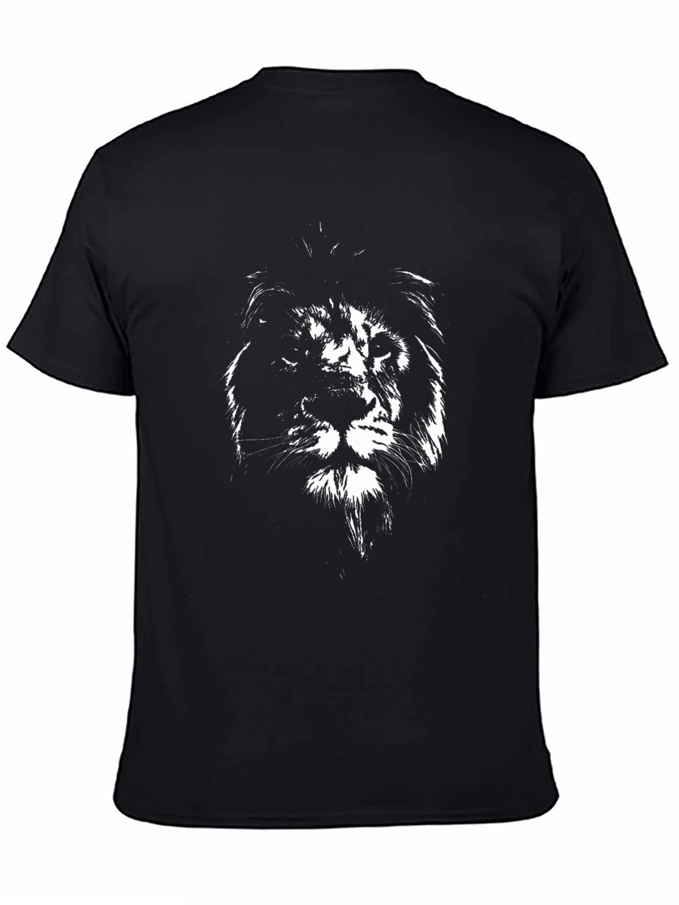 Black T-Shirt with Lion Graphic