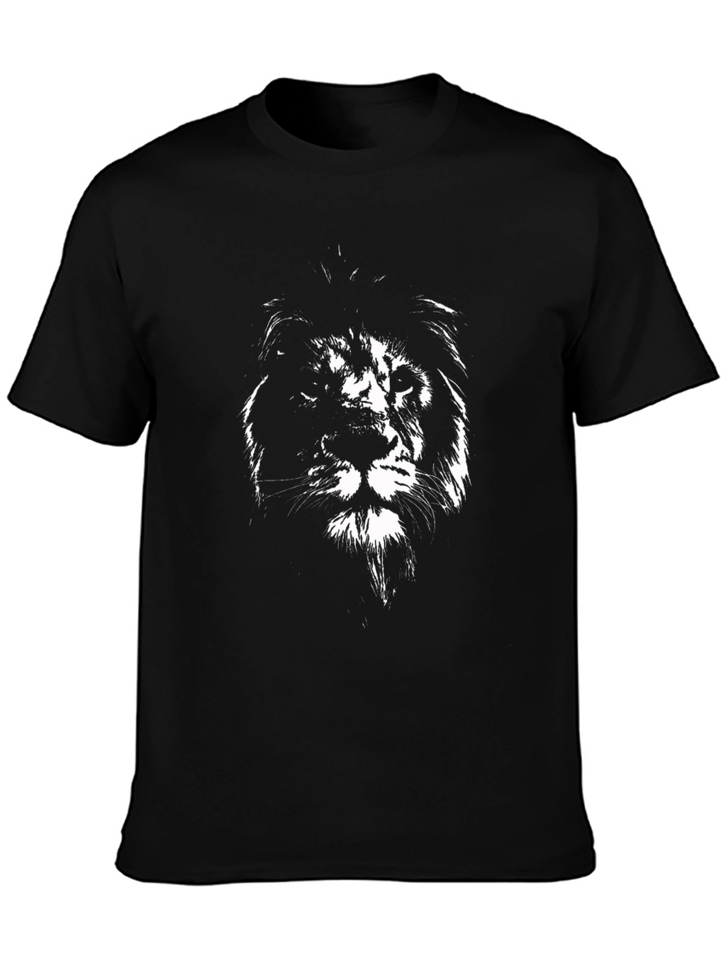 Black T-Shirt with Lion Graphic