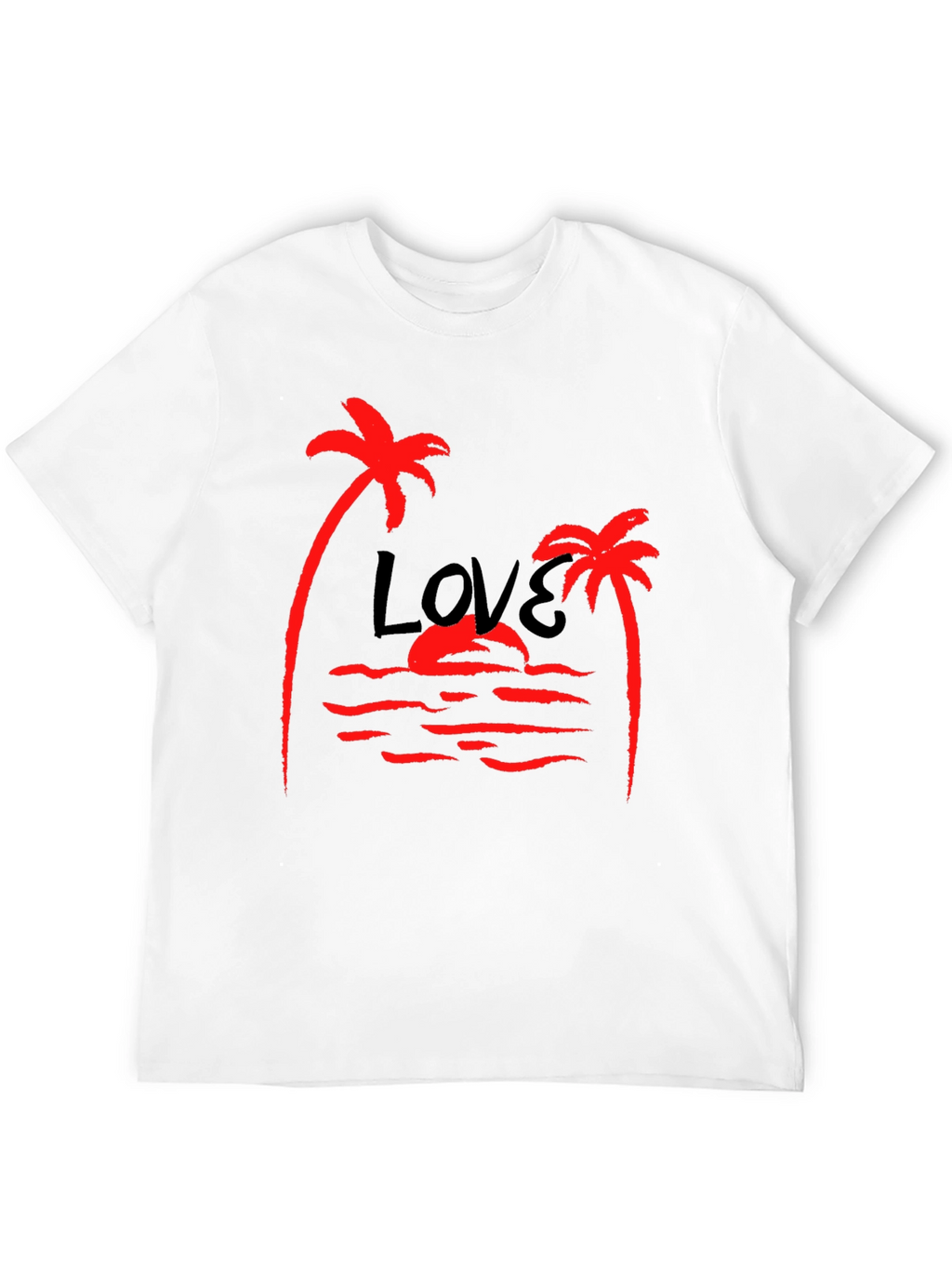 Tropical Love Palm Tree Graphic T-Shirt