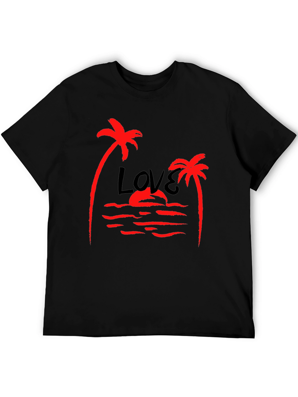 Tropical Love Palm Tree Graphic T-Shirt