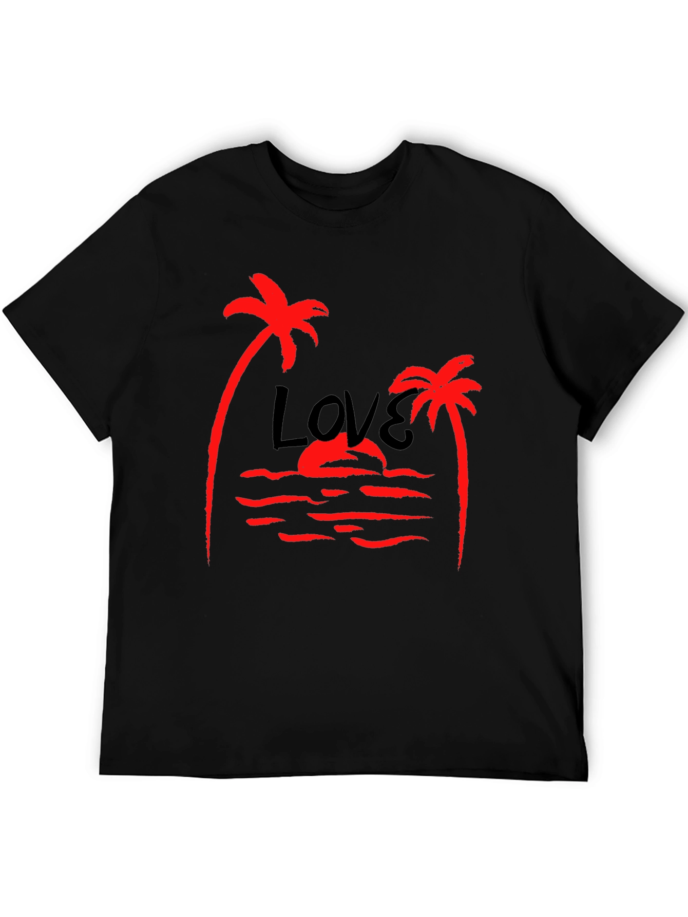 Tropical Love Palm Tree Graphic T-Shirt