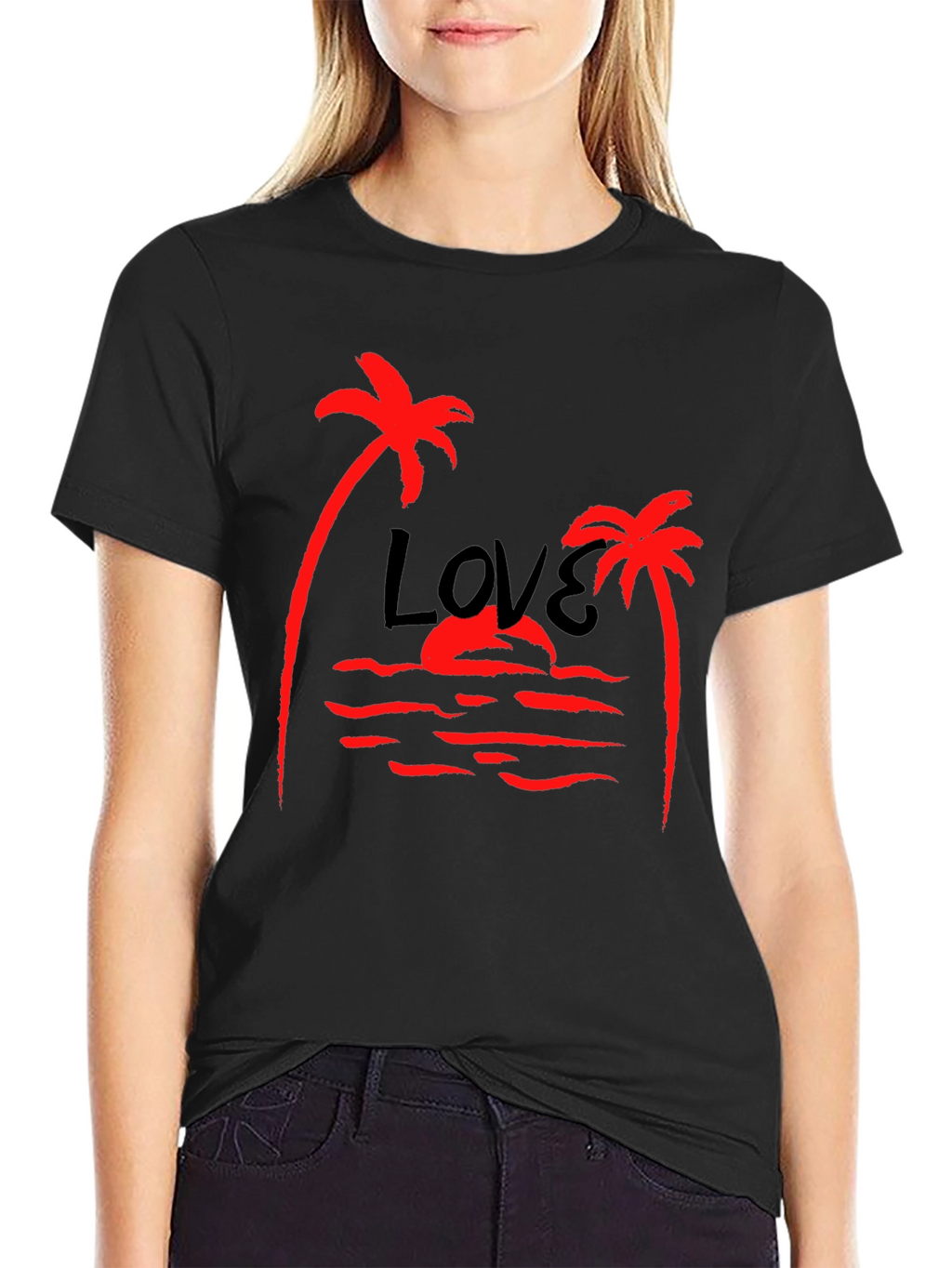 Tropical Love Palm Tree Graphic T-Shirt