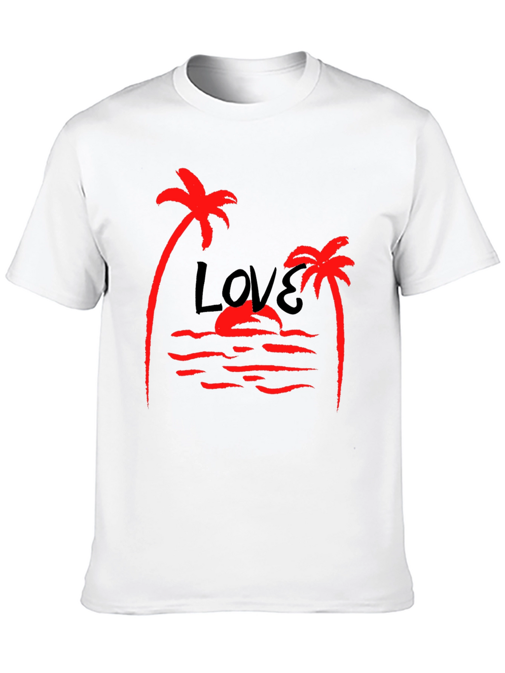 Tropical Love Palm Tree Graphic T-Shirt