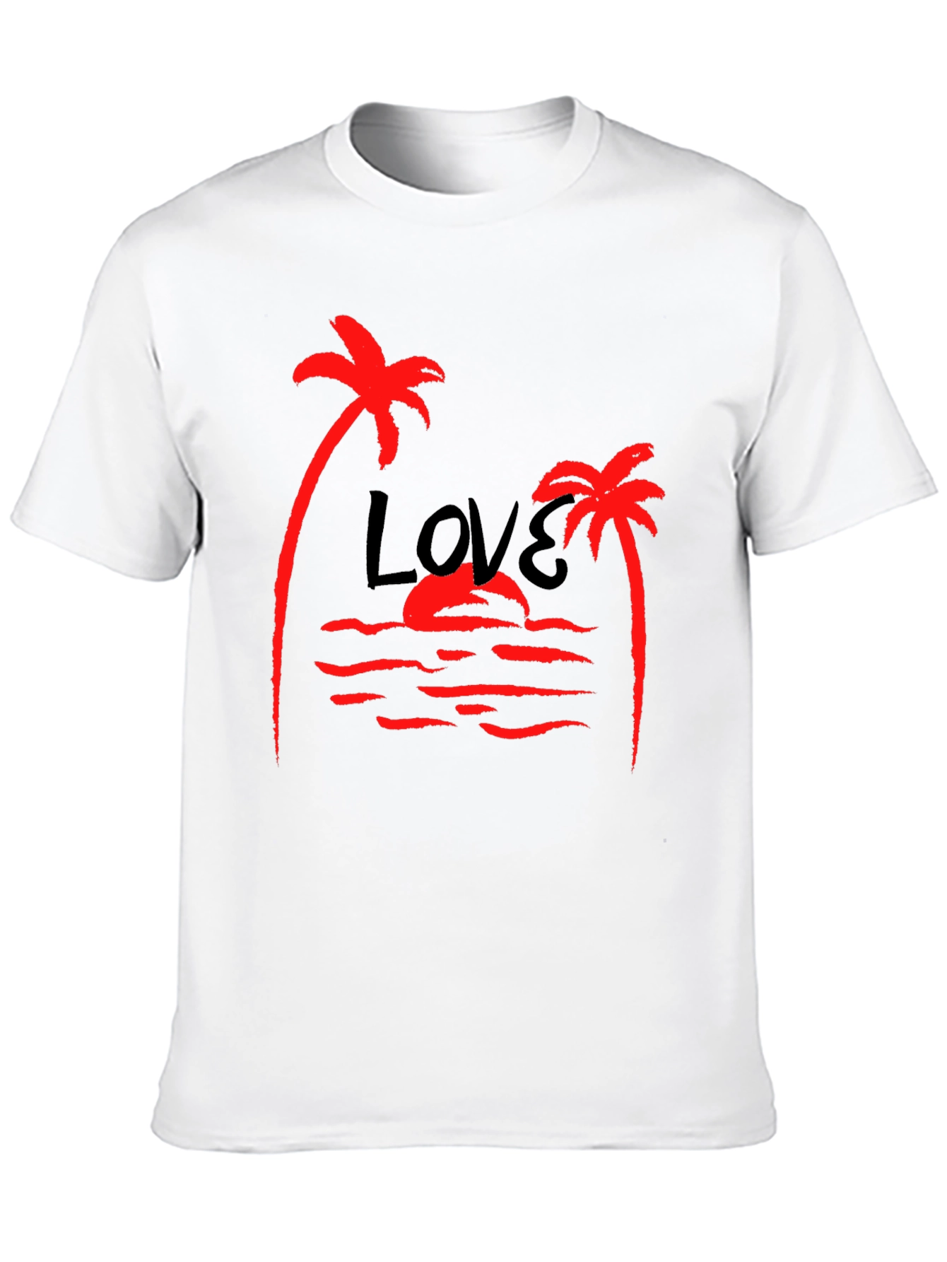 Tropical Love Palm Tree Graphic T-Shirt