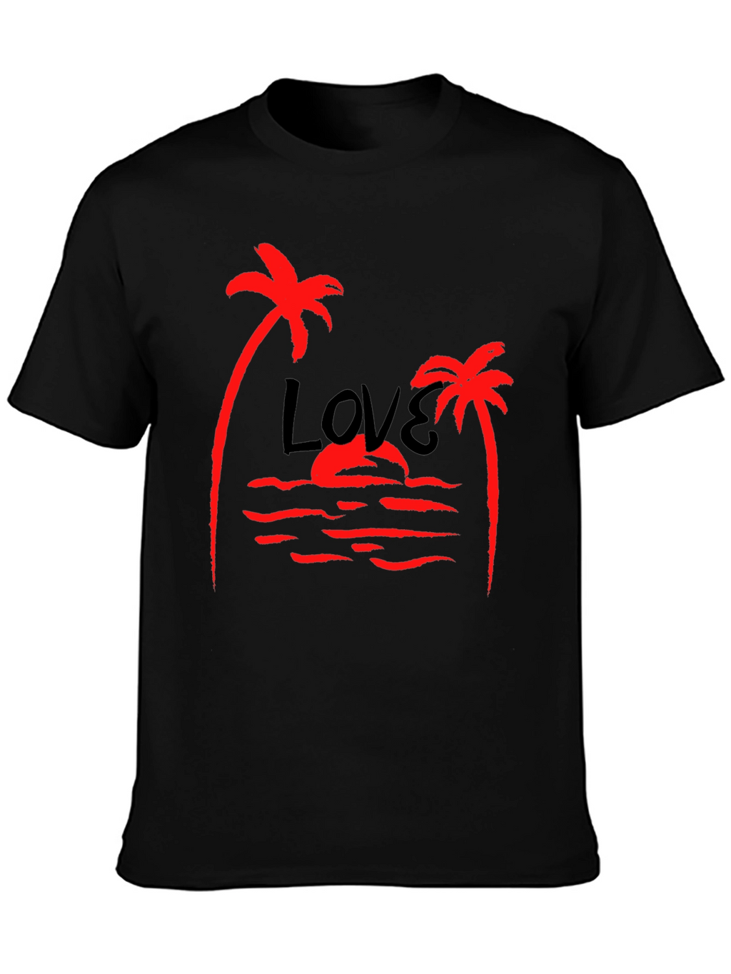 Tropical Love Palm Tree Graphic T-Shirt